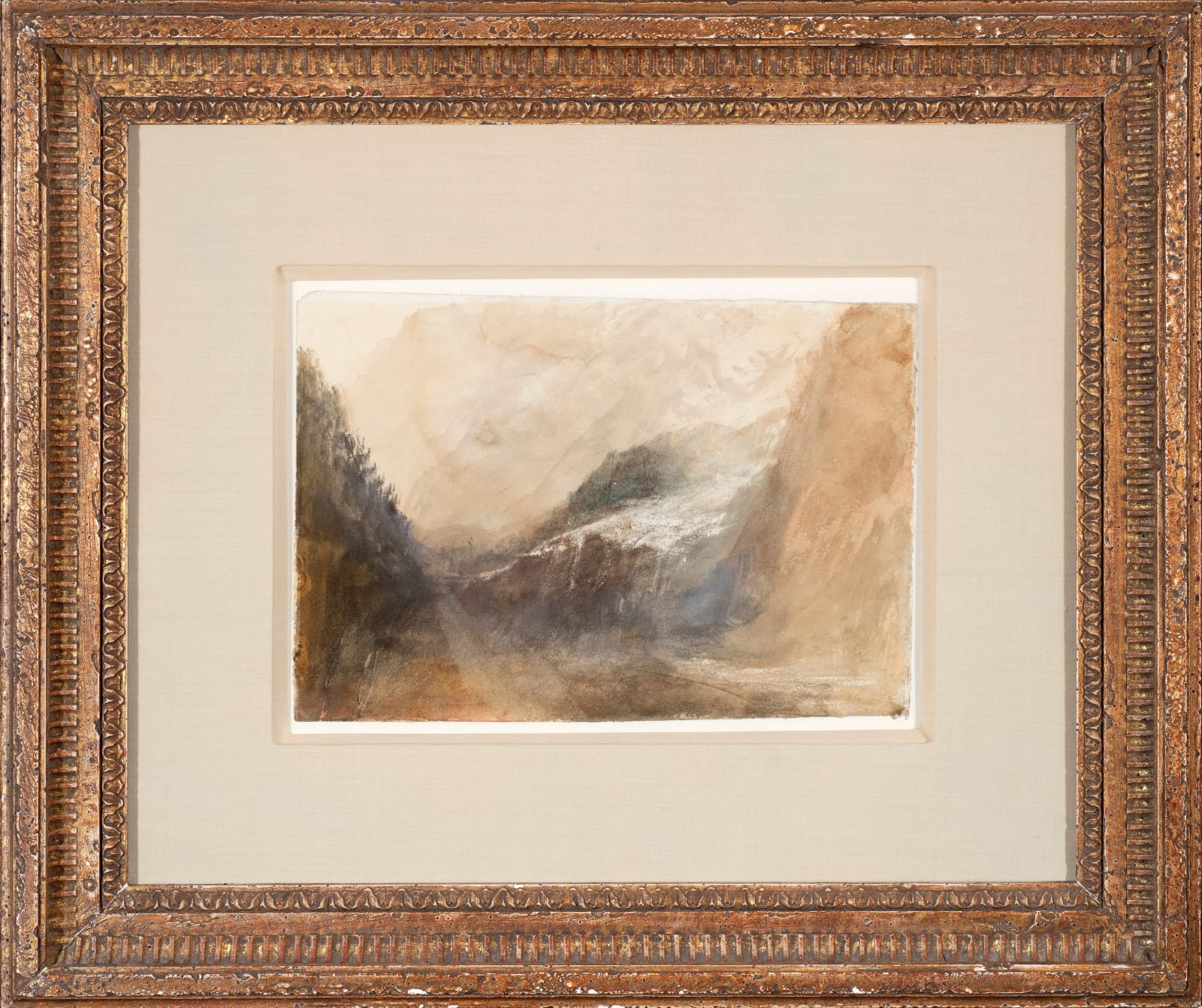 JOSEPH MALLORD WILLIAM TURNER, The Brenva Glacier from Notre Dame de la Guerison, above Courmayer, Val d'Aoeste, 1836