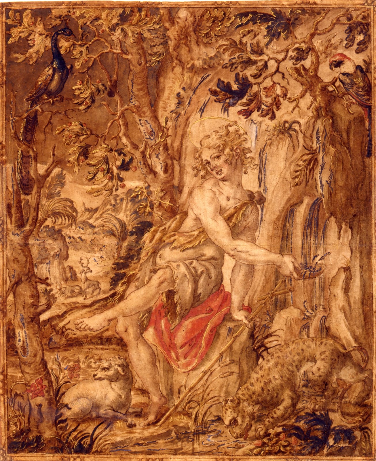 ITALO-FLEMISH SCHOOL, Design for a Tapestry: The Young Saint John the Baptist in the Wilderness