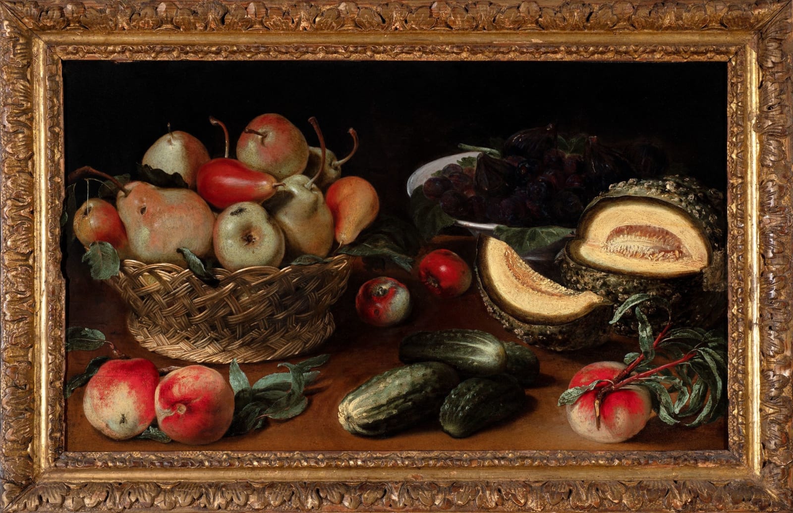 FEDE GALIZIA, Still life of apples, pears, cucumbers, figs and a melon, c. 1625 – 1630