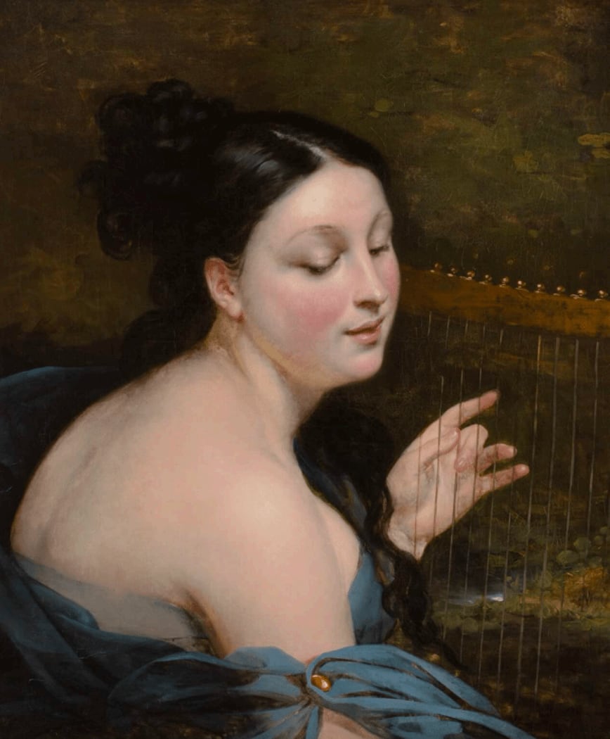 AIMÉE BRUNE-PAGÈS, A young lady playing the lyre, either Sappho or Erato