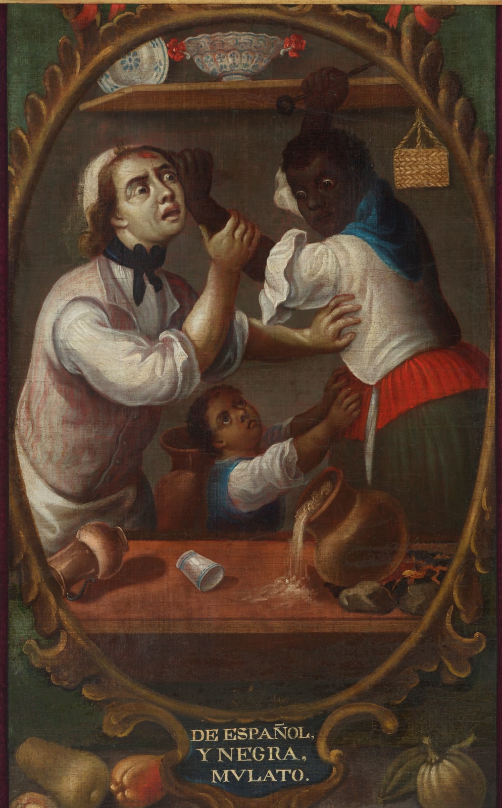 Mexican School, 18th Century, De Español y Negra, Mulato (no. 4)