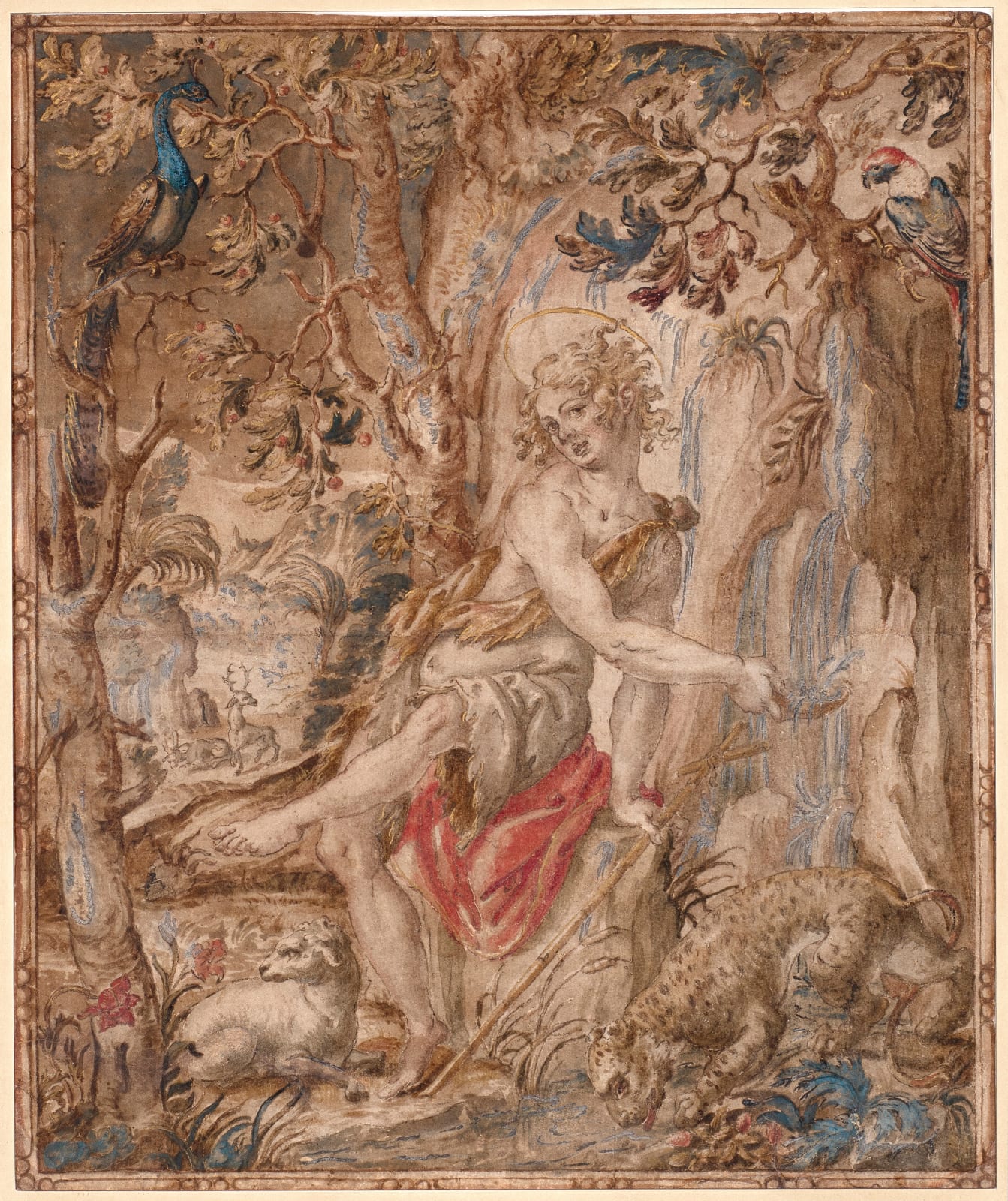 ITALO-FLEMISH SCHOOL, Design for a Tapestry: The Young Saint John the Baptist in the Wilderness