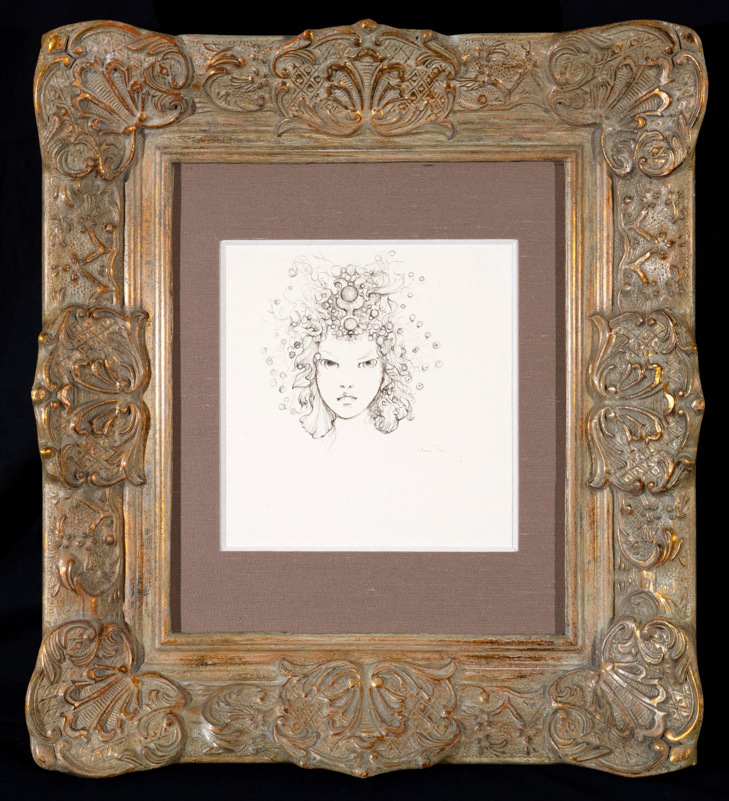 LEONOR FINI, Female face, from the Book of Monelle