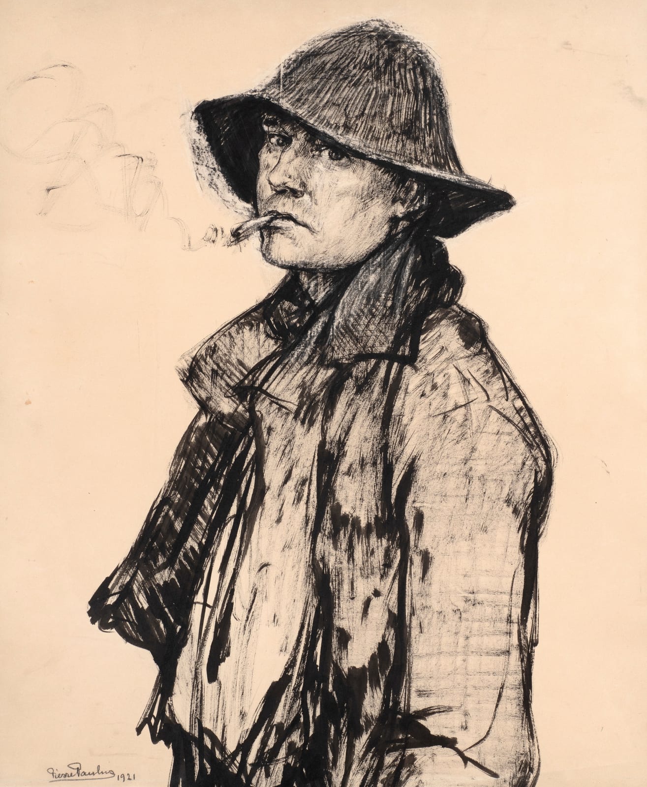 PIERRE PAULUS DE CHATELET, Portrait of a fisherman smoking