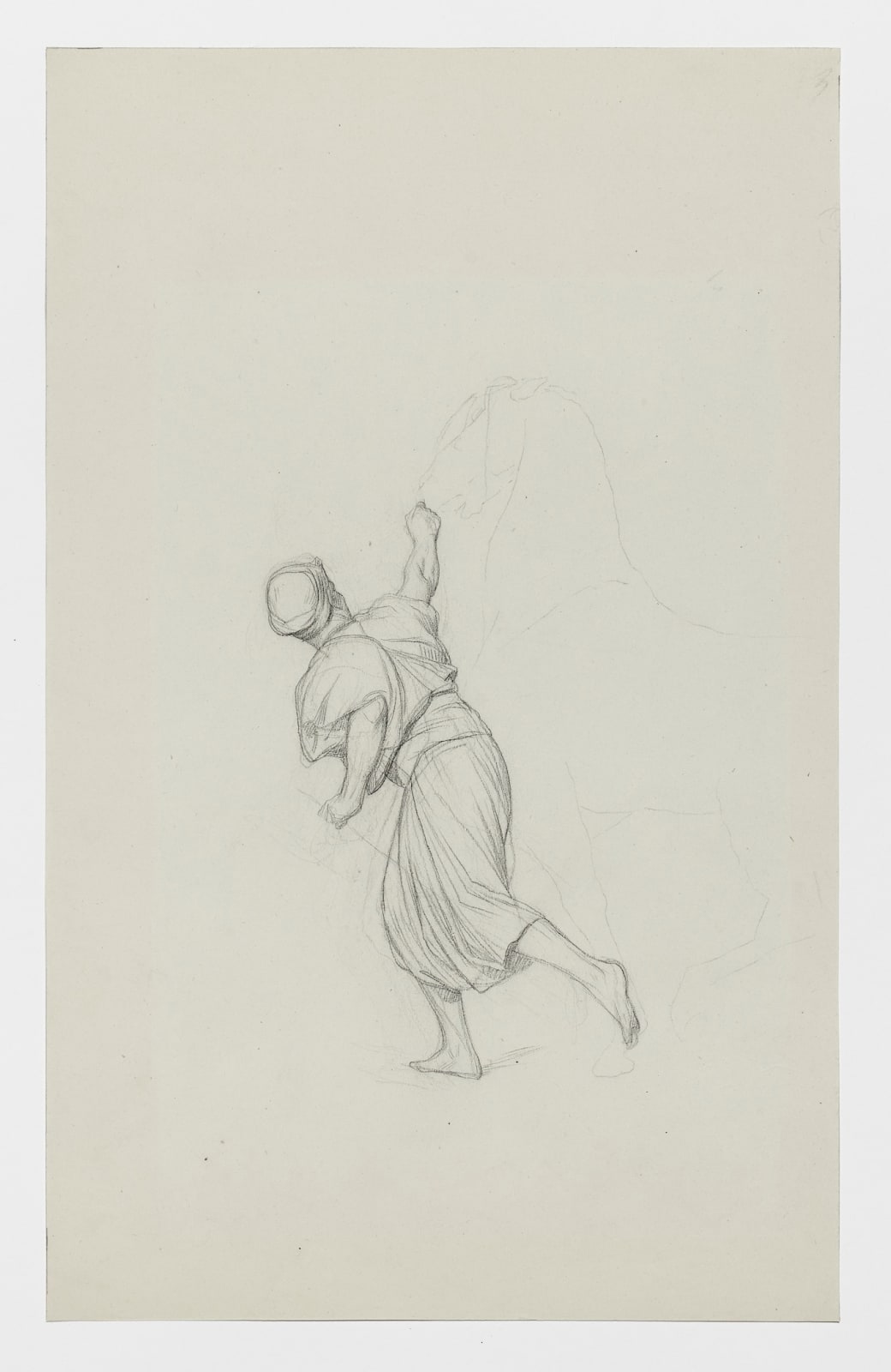JEAN-LÉON GEROME, Running man leading a horse, study for The Horse Market