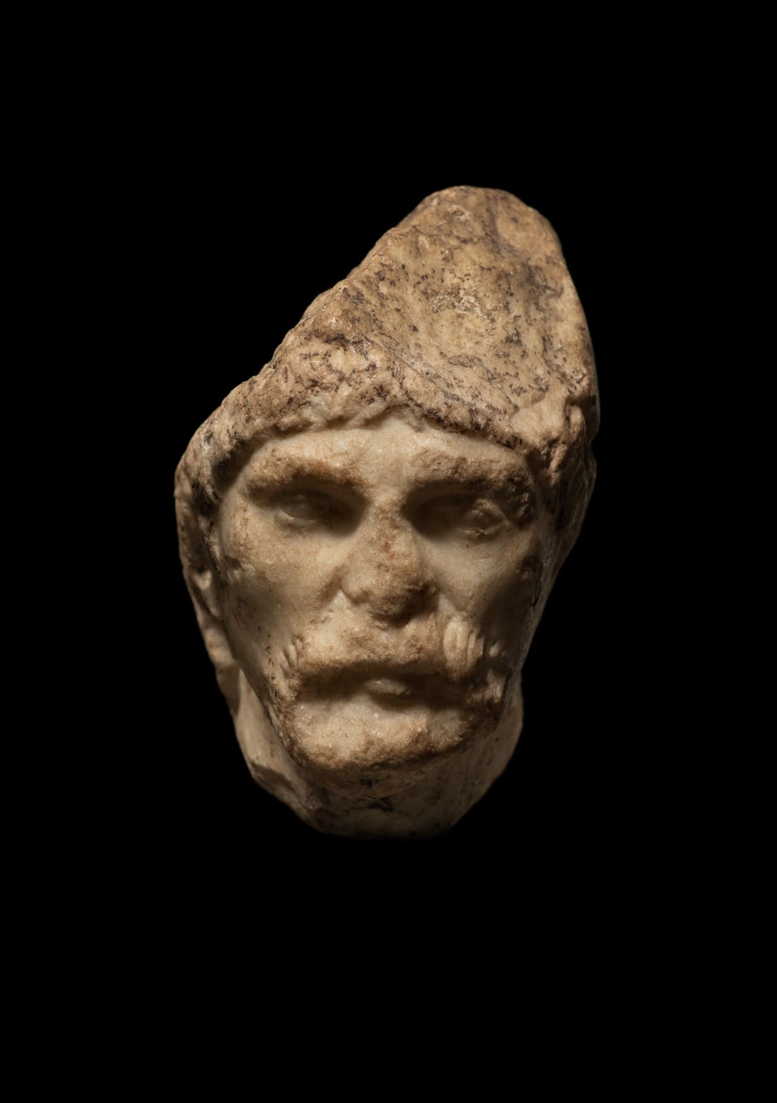 Head of a bearded man, likely Odysseus, Roman, 1st century B.C.- 1st century A.D.