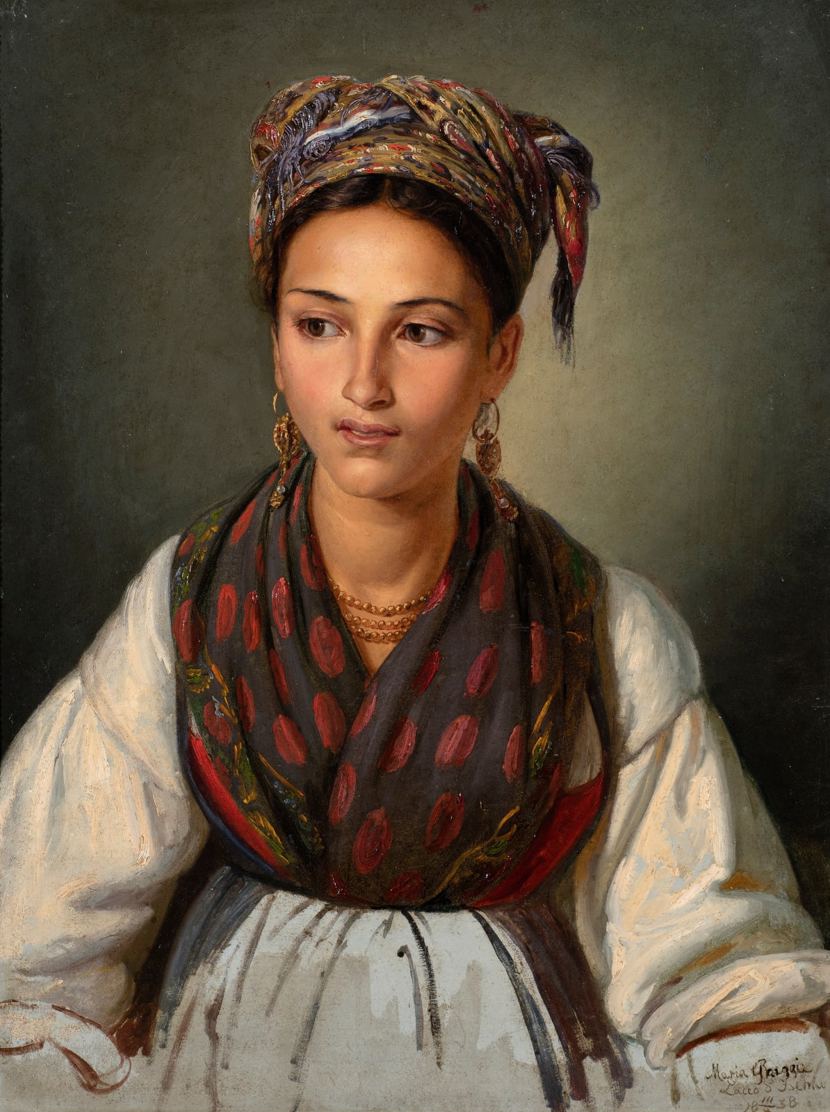 DANISH OR GERMAN SCHOOL, Portrait of an Ischian woman, 1838
