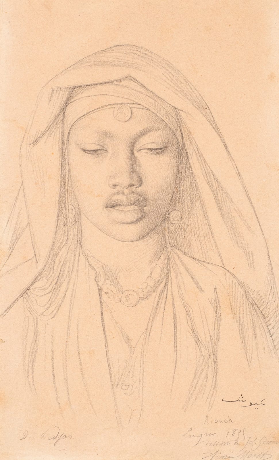 JEAN-LÉON GÉRÔME, Portrait of a Woman (Aiouch), 1855