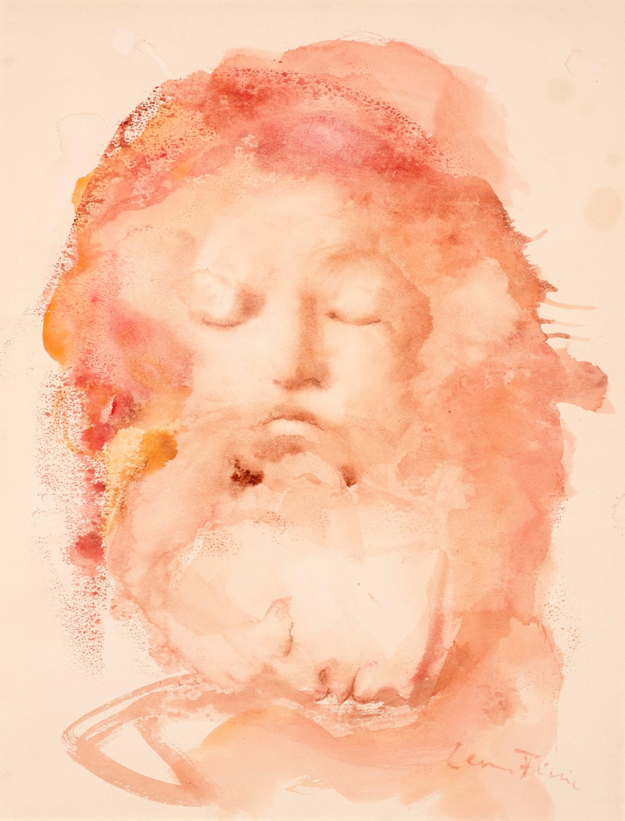 LEONOR FINI, Face with closed eyes, c. 1967