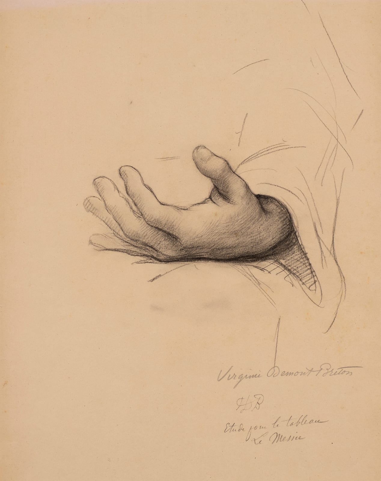 VIRGINIE DEMONT-BRETON, Study of a Hand, for the Painting 'Le Messie'