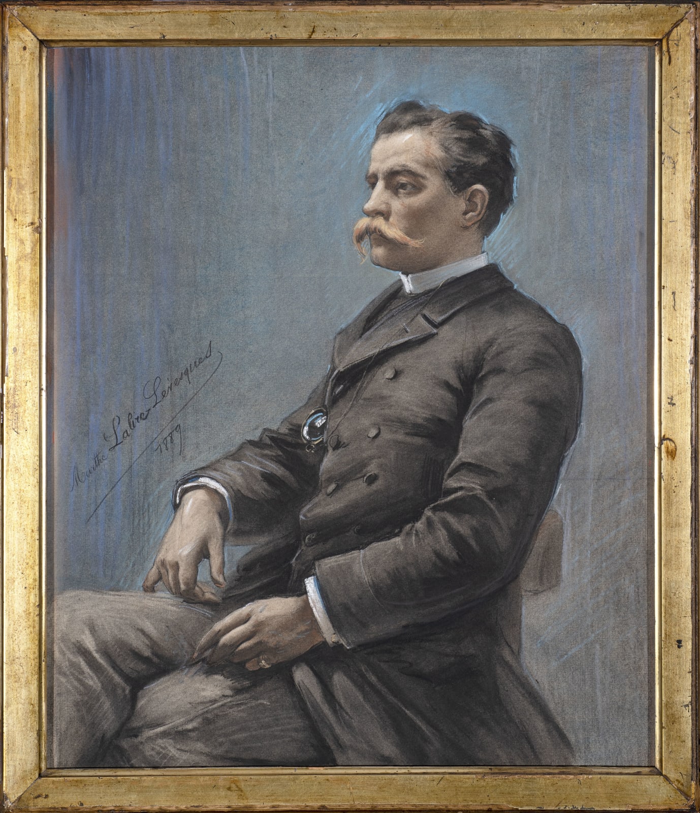 MARTHE LA LYRE LEVESQUES, Portrait of Adolphe La Lyre, husband of the artist, 1889