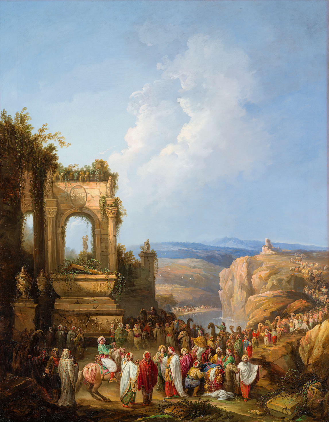 EUGENIO LUCAS VÉLAZQUEZ, Ruins with Arab figures (pair), 1848