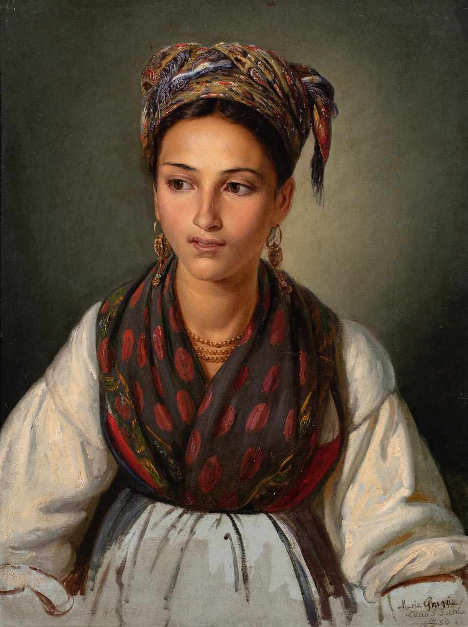 DANISH OR GERMAN SCHOOL, Portrait of an Ischian woman, 1838