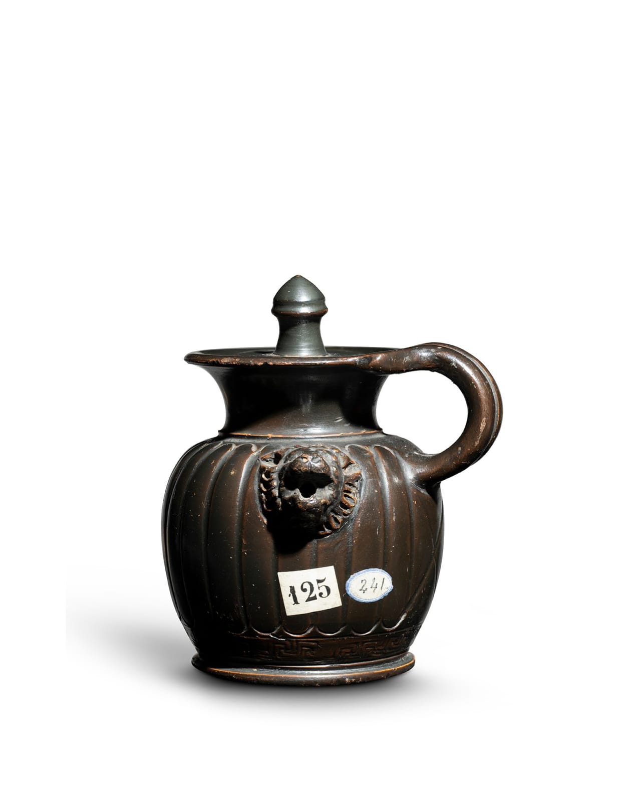 Black-glazed Lidded Jug, Attic, Greek, mid 4th century B.C.