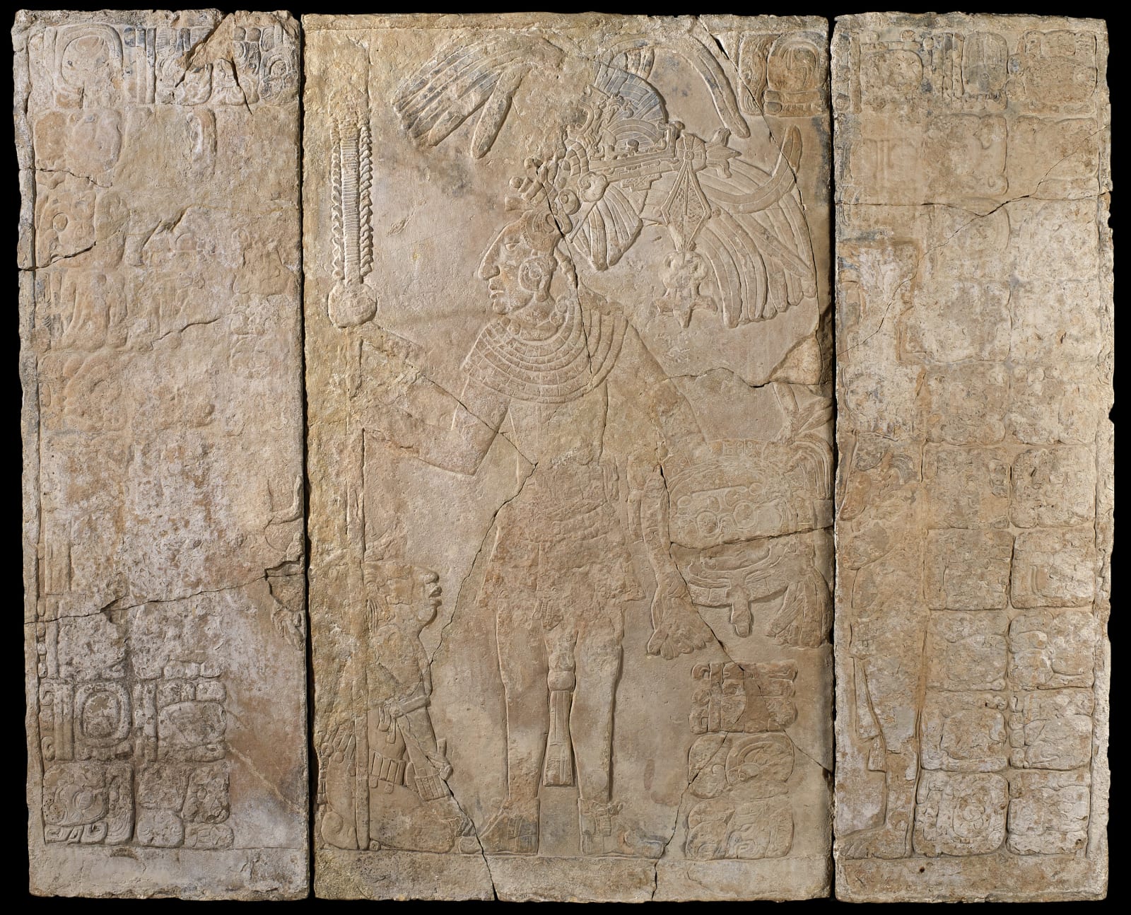 Relief with Scene of the Palenque Ruler K’inich K’an Joy Chitam, Maya, Late Classic Period, 700-721 A.D.