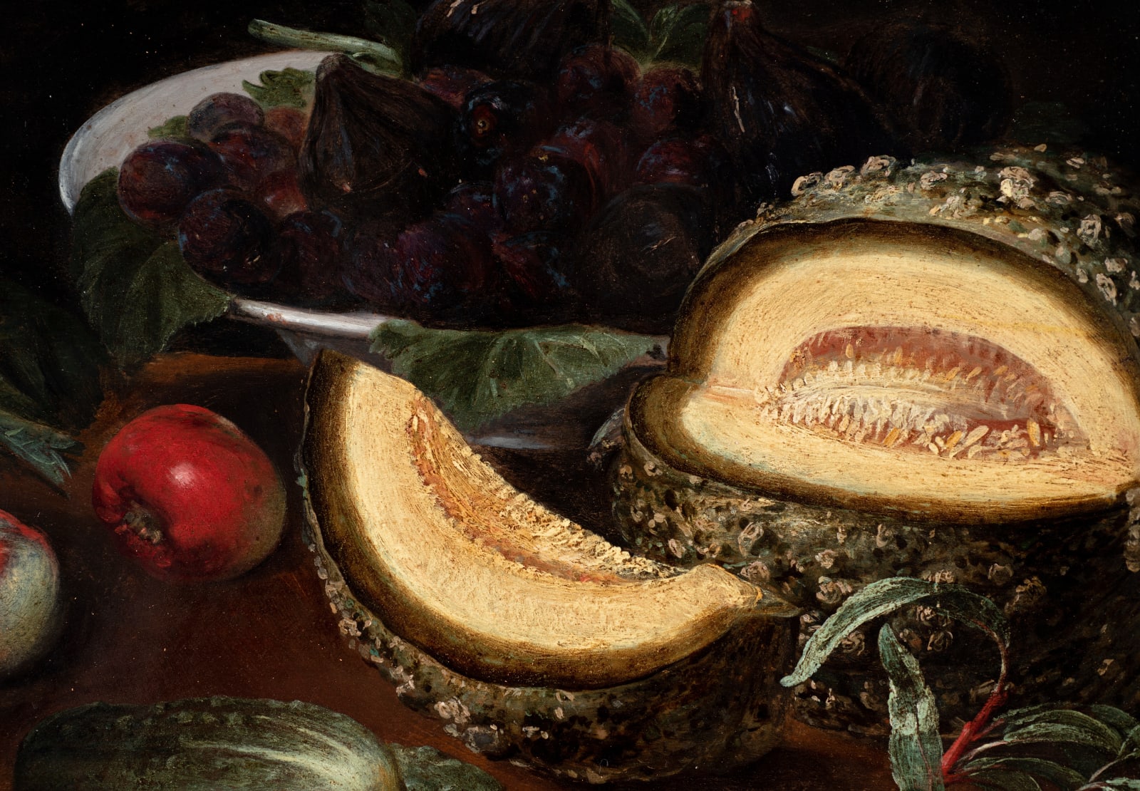 FEDE GALIZIA, Still life of apples, pears, cucumbers, figs and a melon, c. 1625 – 1630