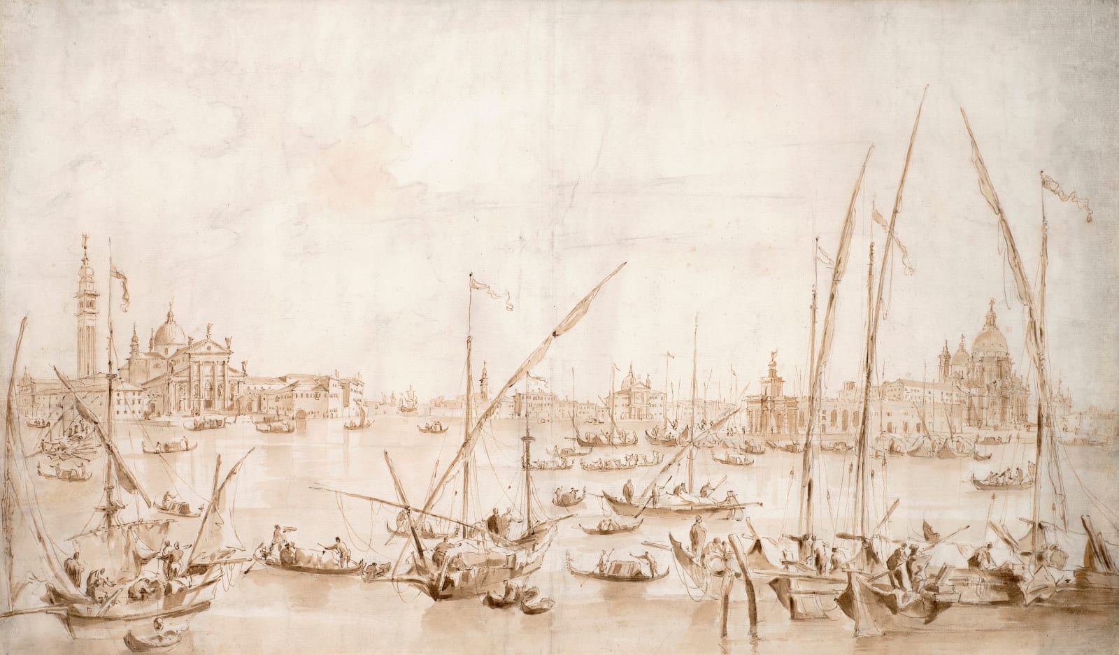 FRANCESCO GUARDI, Venice: A Panoramic View of the Bacino di San Marco with San Giorgio Maggiore, the Punta della Dogana and Santa Maria della Salute