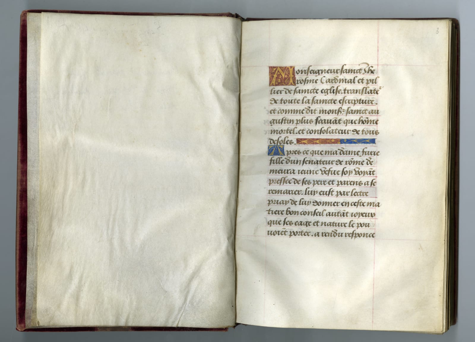 Jerome, Letter LIV To Furia [To Furia, On the Duty of Remaining a Widow], in the translation by Charles Bonin, France, likely Bourges, c. 1500 - 1510