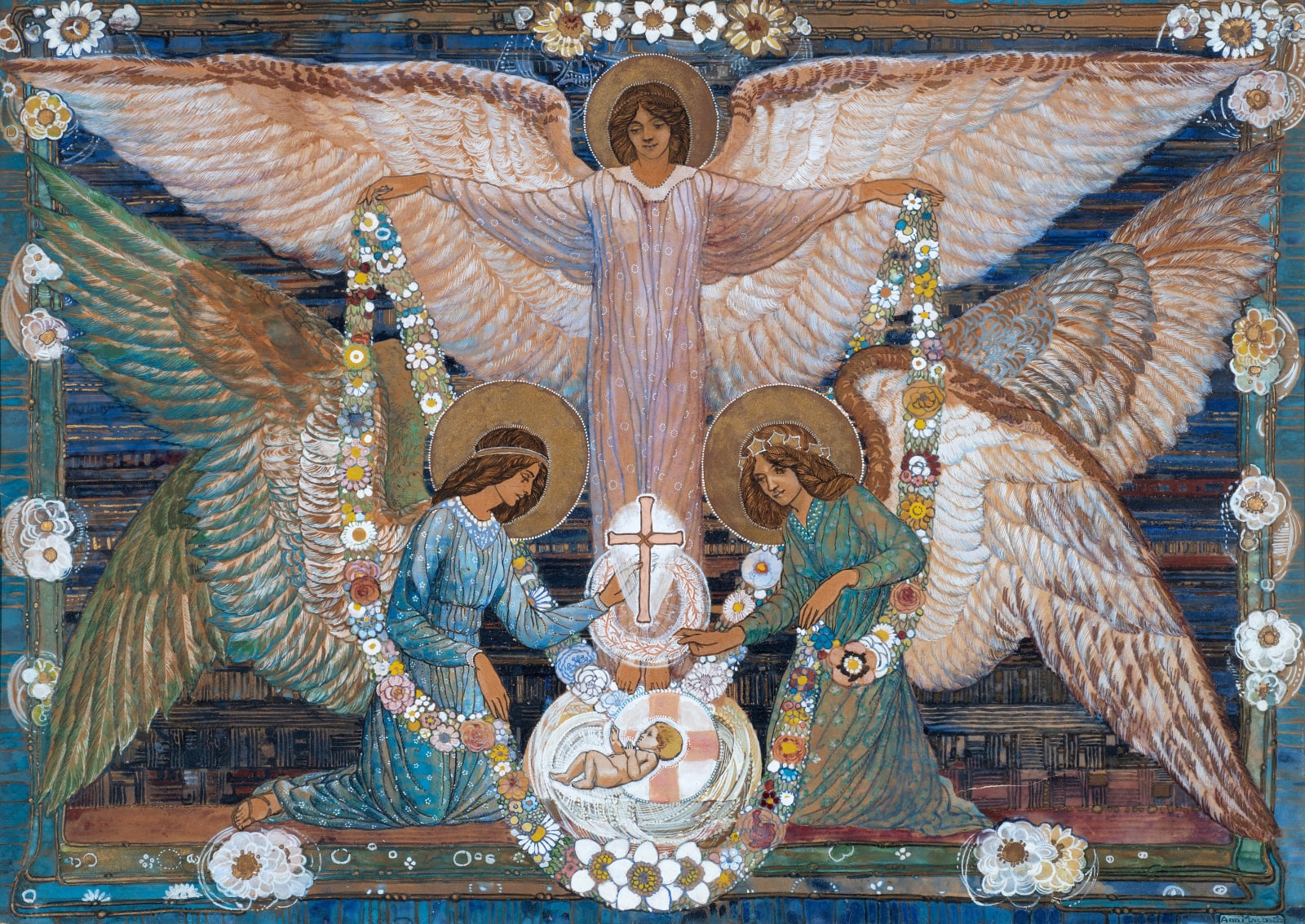 ANN MACBETH, Angels Garlanding the Infant Christ