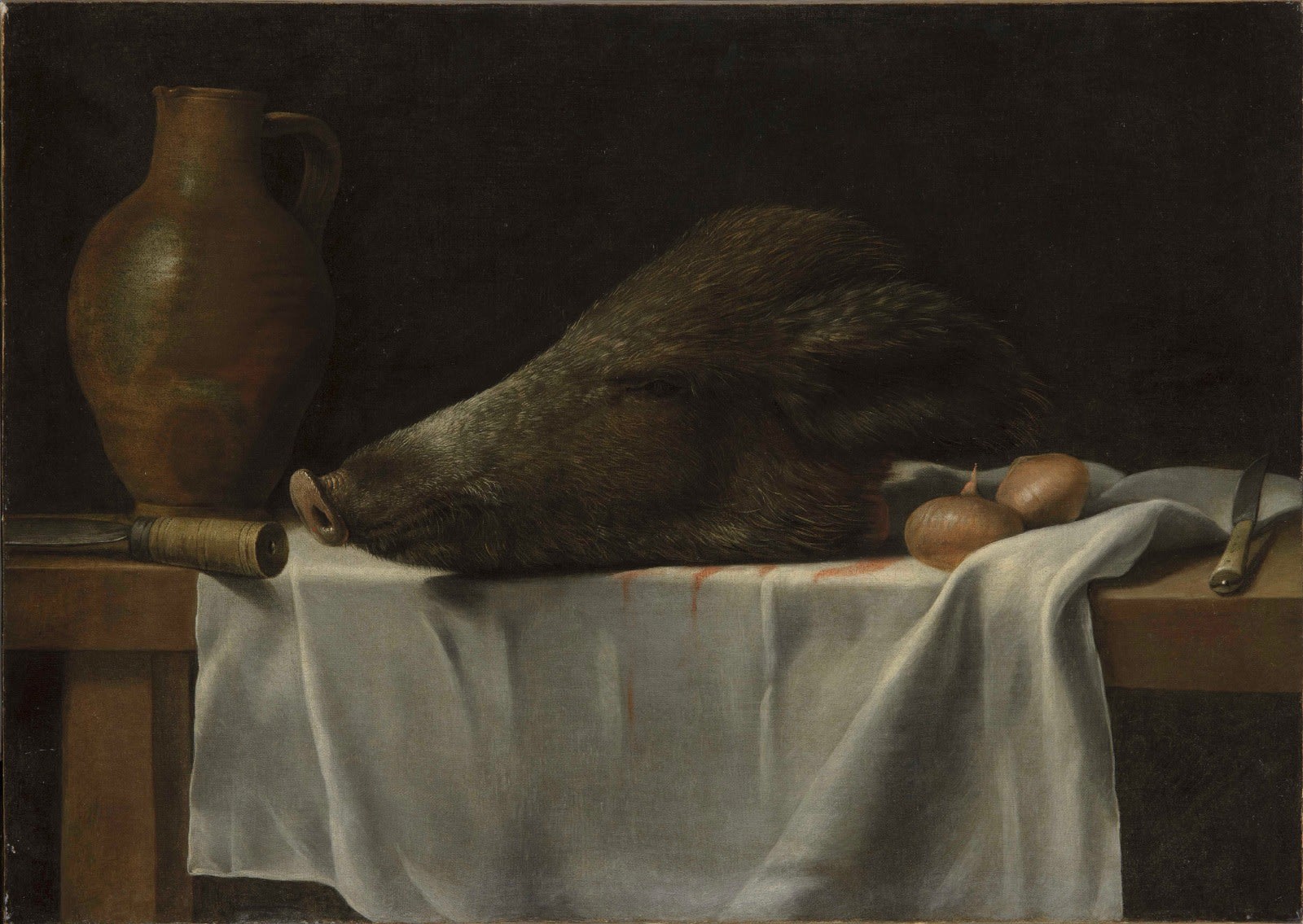 PETER VAN BOUCLE, Still life with a boar’s head, c. 1650