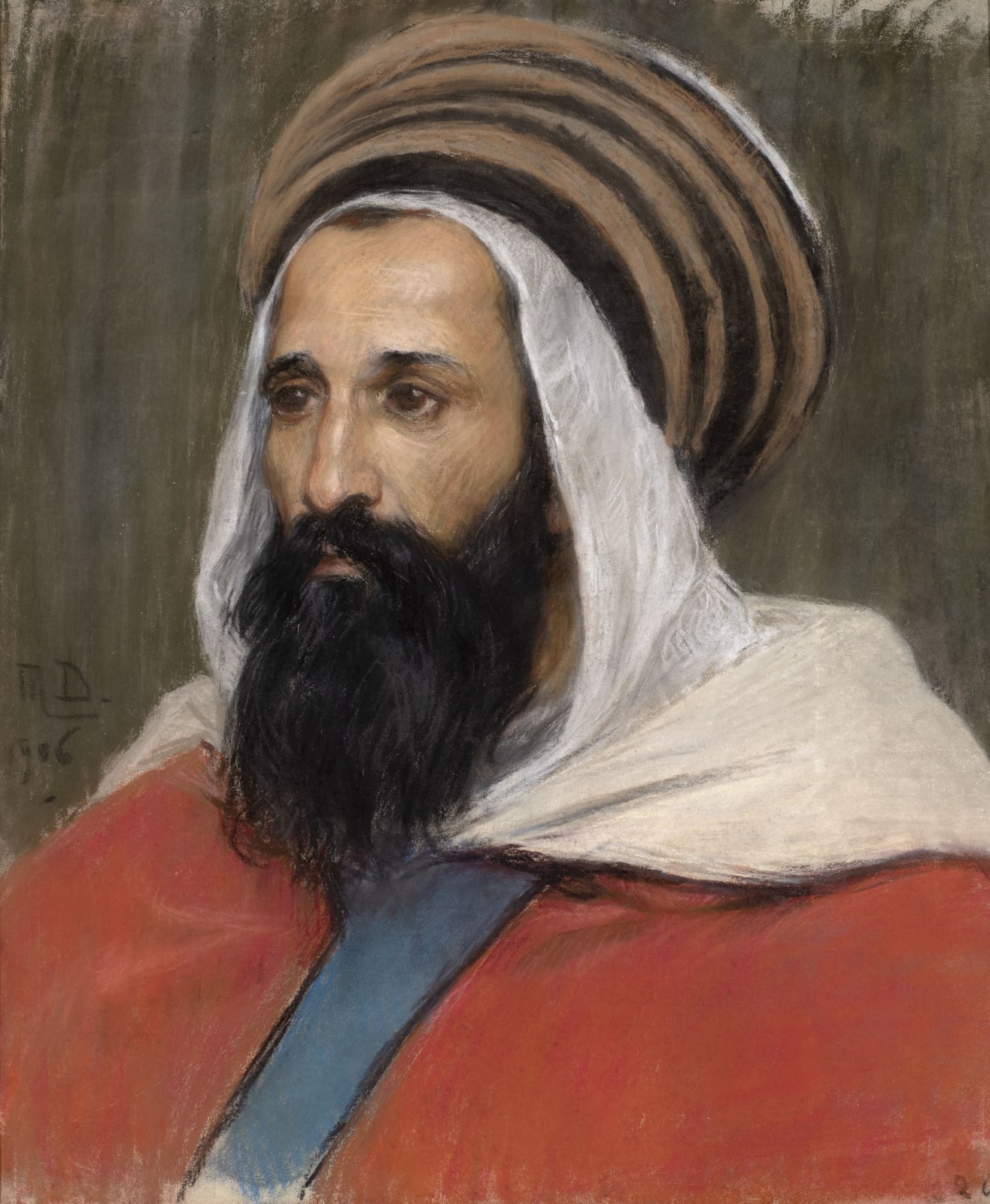 MARGUERITE DUBOIS, Head study of a man in Algerian costume, 1906