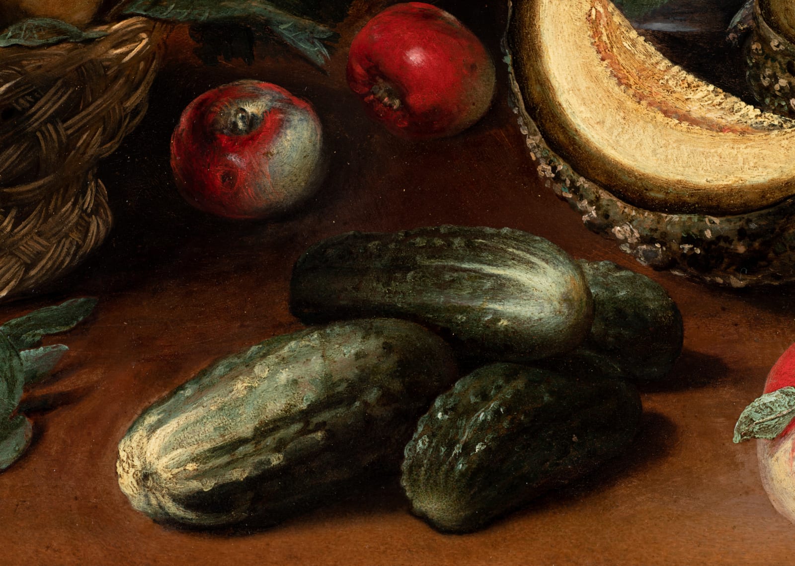 FEDE GALIZIA, Still life of apples, pears, cucumbers, figs and a melon, c. 1625 – 1630