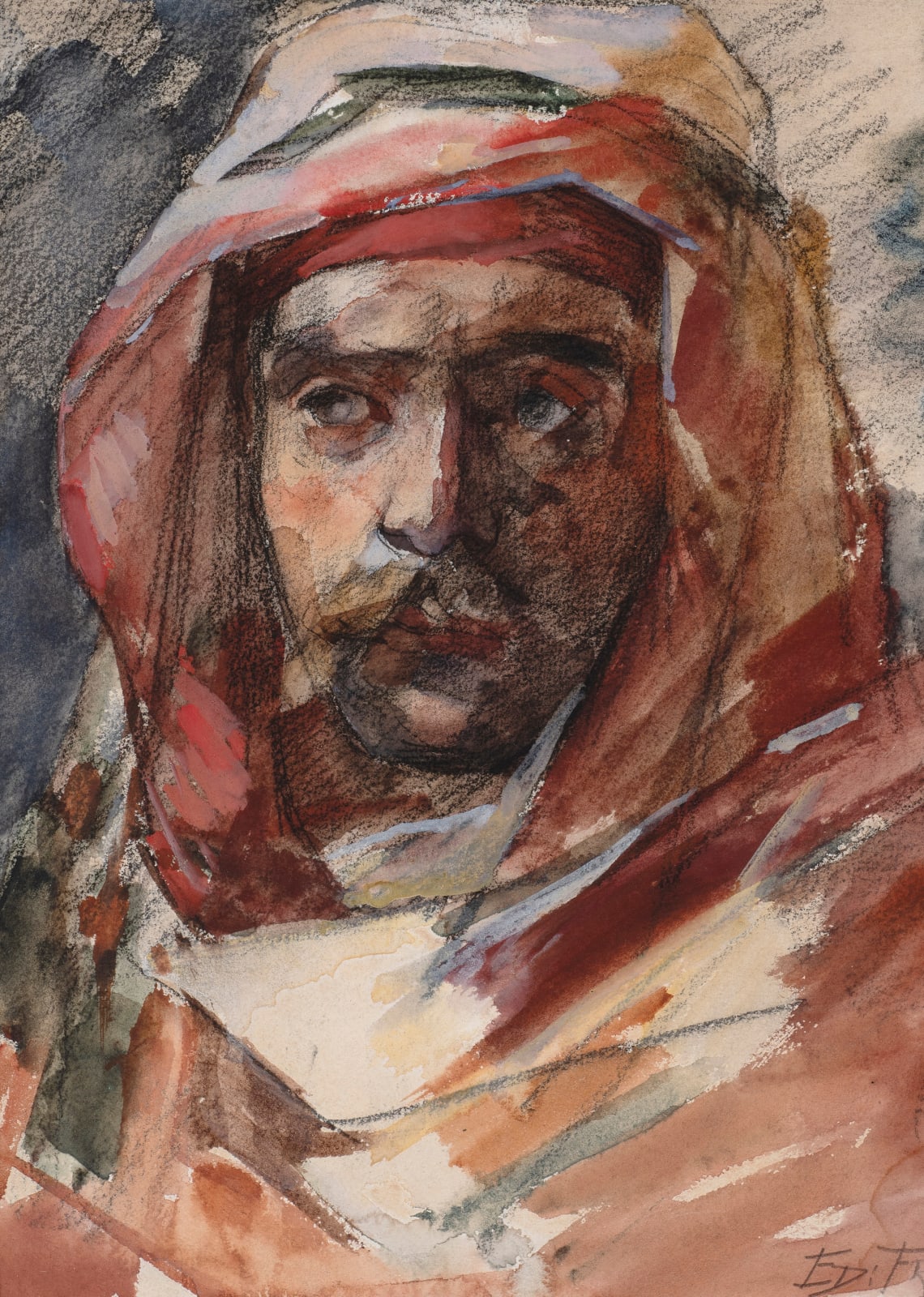EDUARD FRANKFORT, Self-Portrait in Bedouin costume