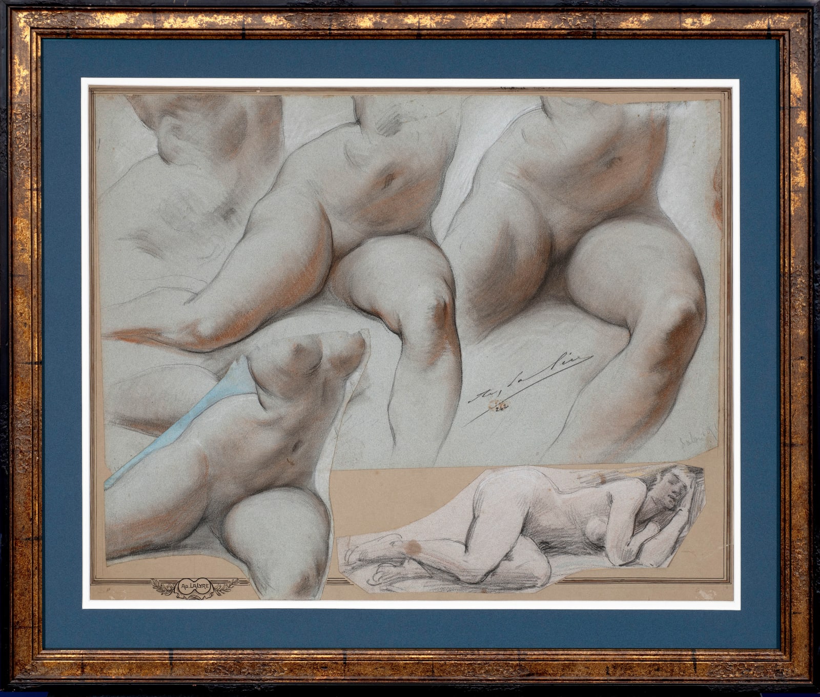 ADOLPHE LALIRE, Nude sketches (possibly depicting his wife, Marthe La Lyre), c. 1885