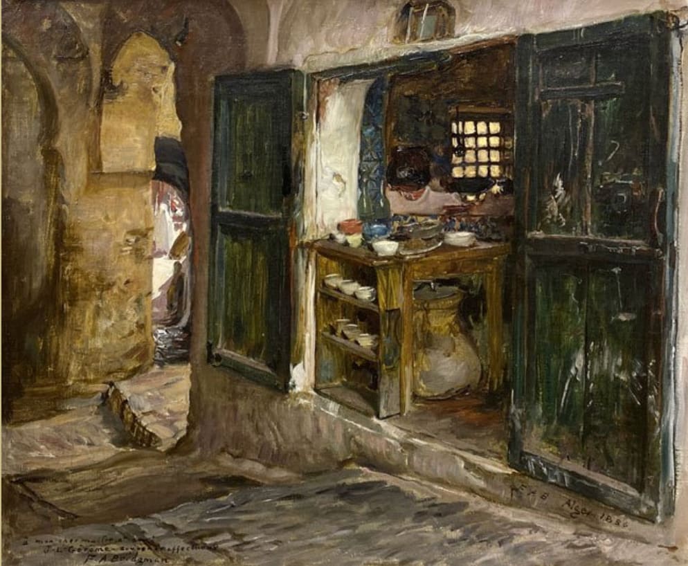 FREDERICK ARTHUR BRIDGMAN, Restaurant, Algiers (dedicated to Gérôme), 1886