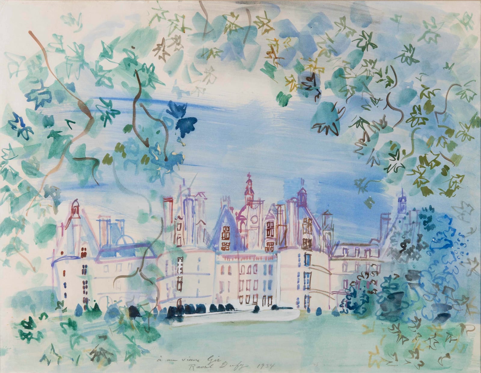 Raoul Dufy, Le Château de Chambord, 1934