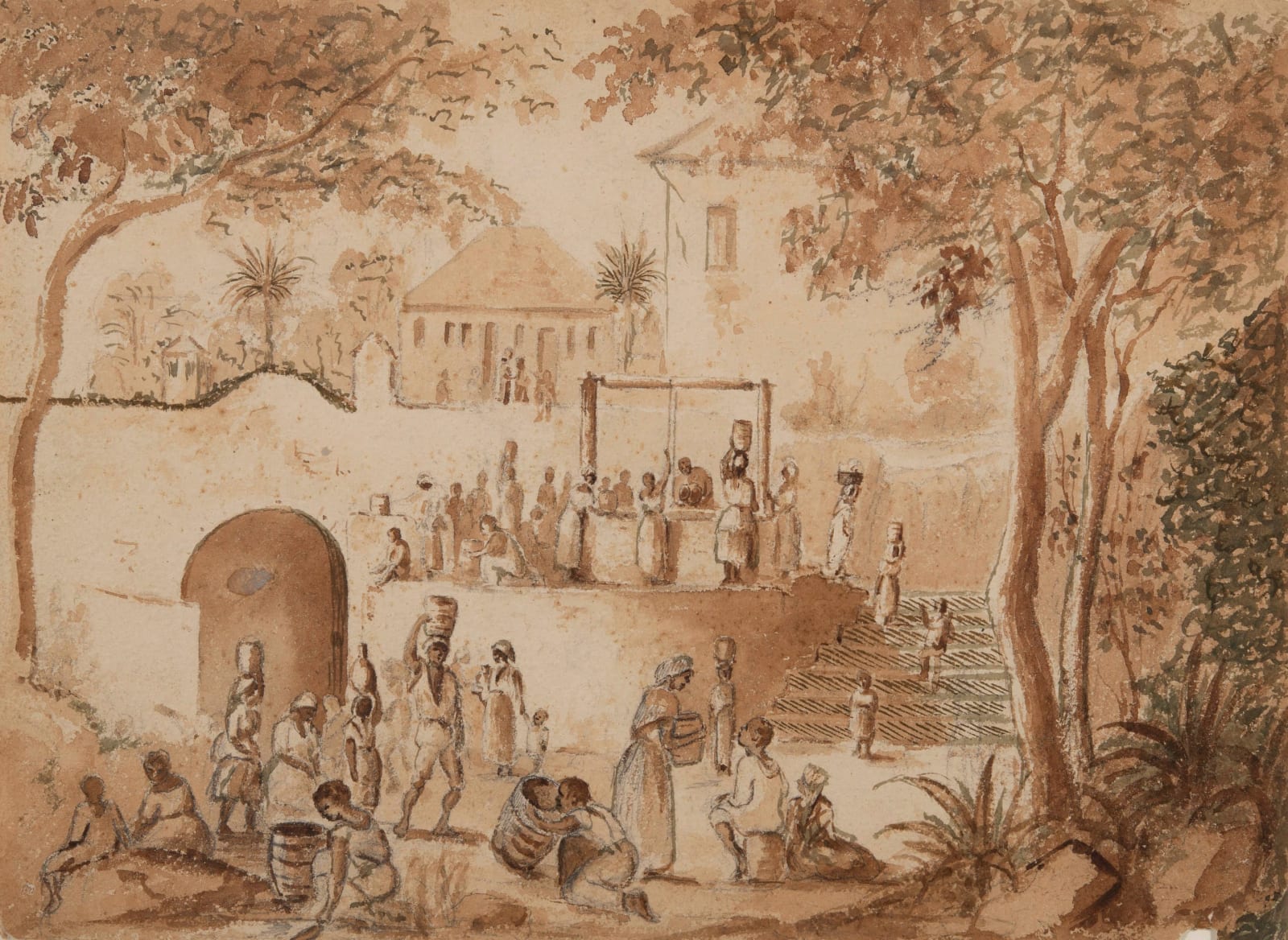 Camille Pissarro, Scène de ville, c.1852-54