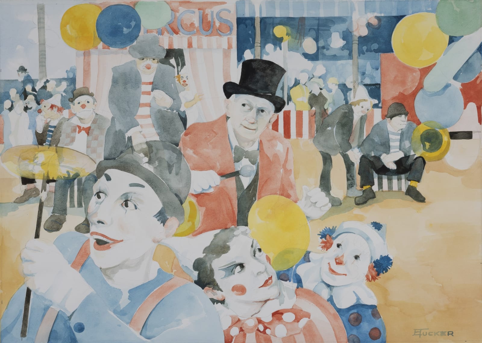 Eric Tucker, Circus Scene with Plate Spinner and Ringmaster