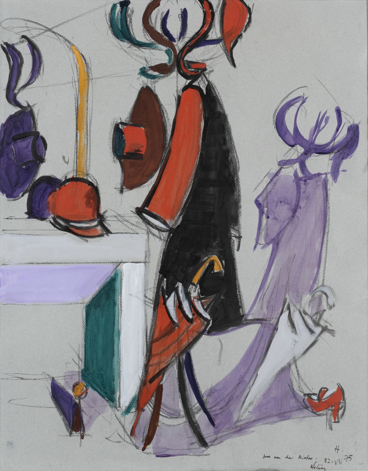 Jean Hélion, Perroquet au miroir, 1975
