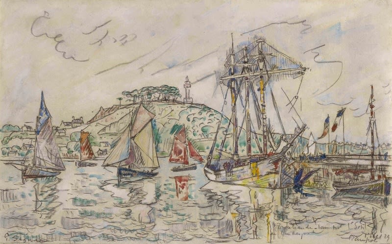 Paul Signac, Le Brocéliande dans le Port de Paimpol, 1st September 1929