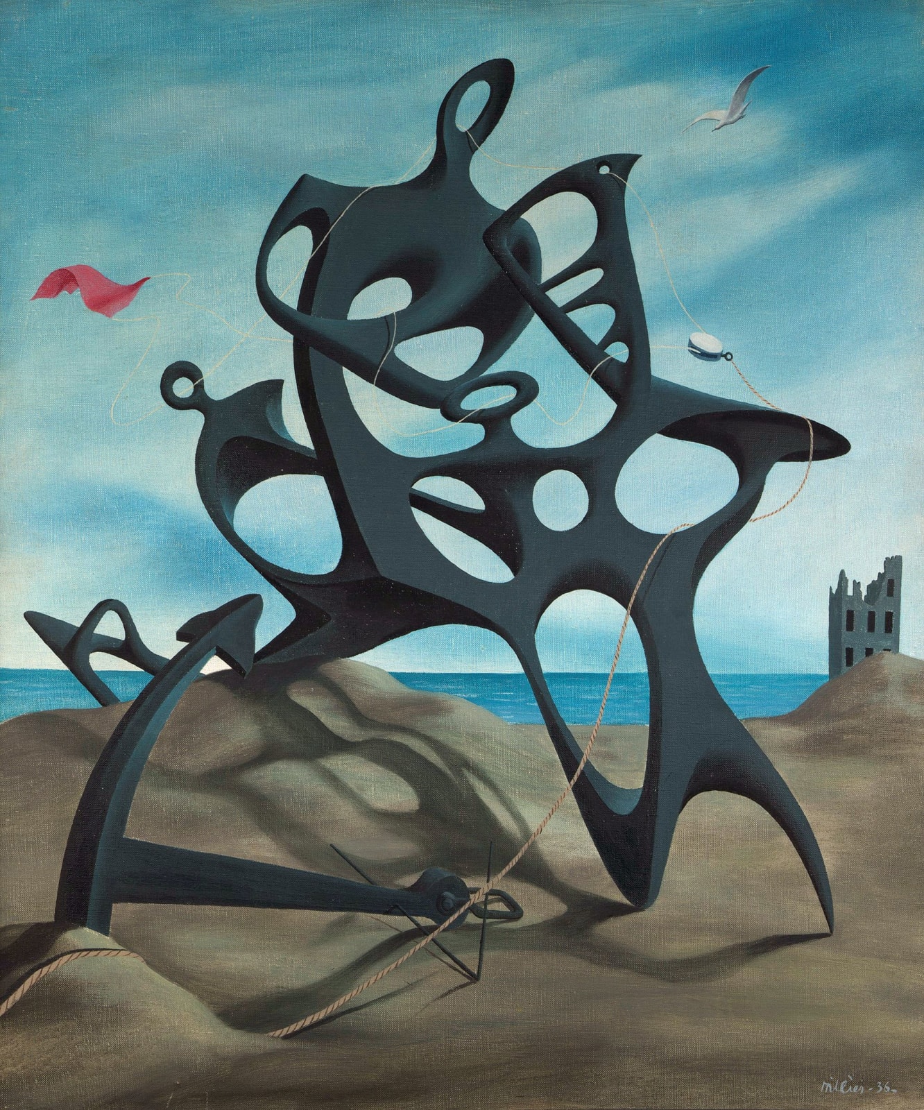 Tristram Hillier, Object on a beach no.1, 1936