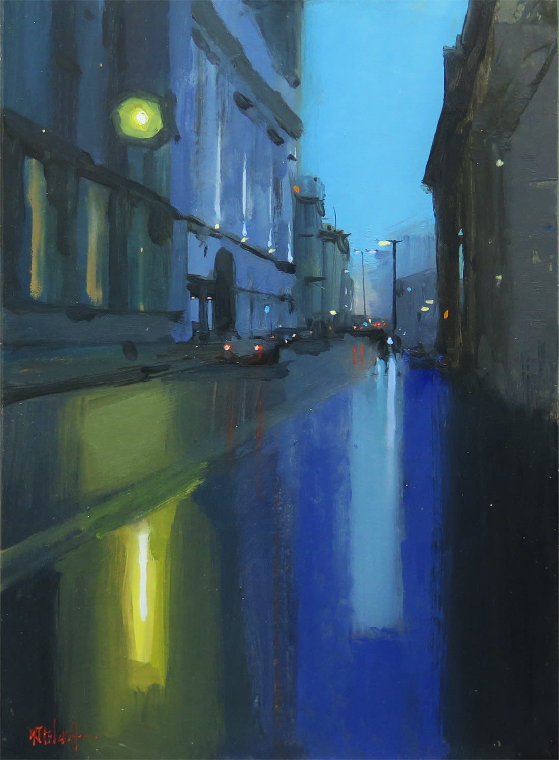 Michael Ashcroft ROI MAFA, Quay Street by Night, Manchester