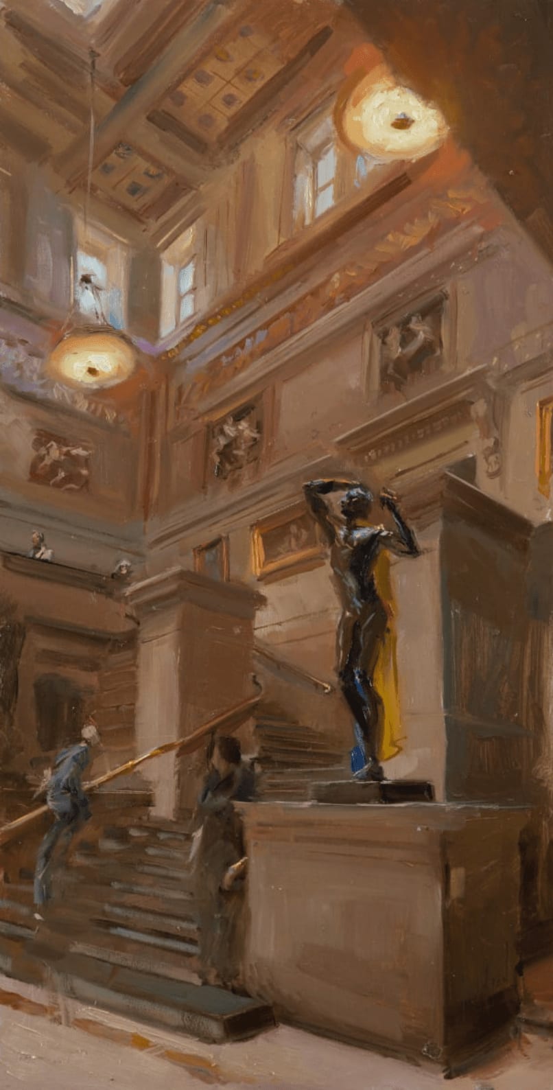 Rob Pointon ROI, Rodin in Manchester Art Gallery Entrance Hall