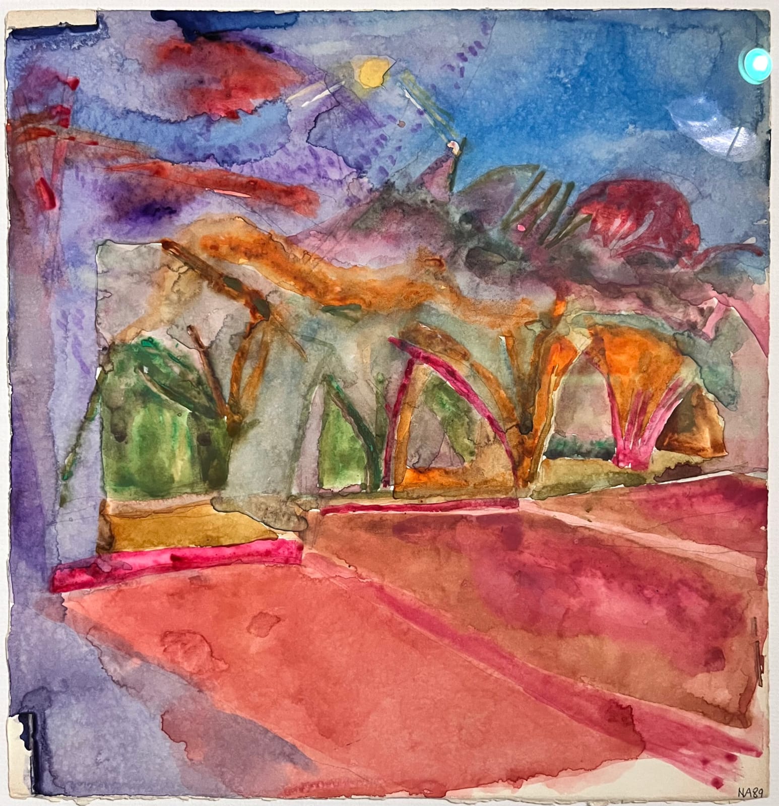 Norman Adams RA, Fields and Olive Trees, 1989