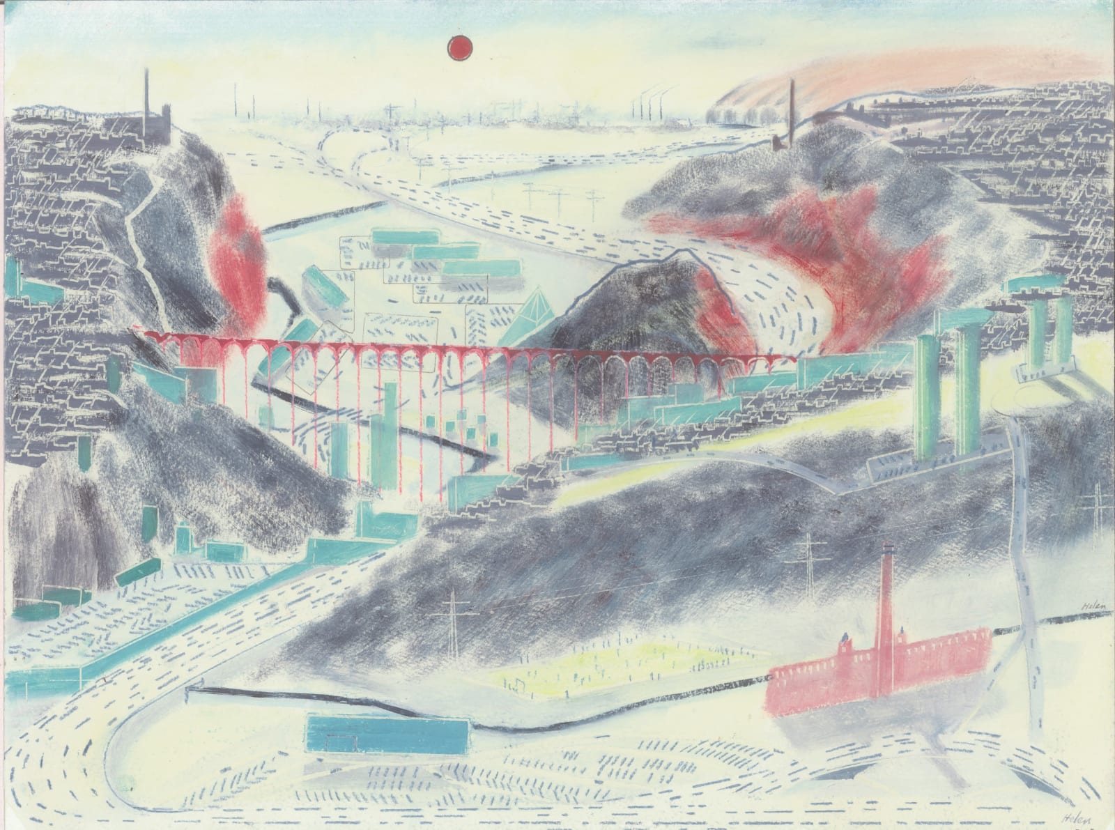 Helen Clapcott, Motorway Through Stockport , 2015