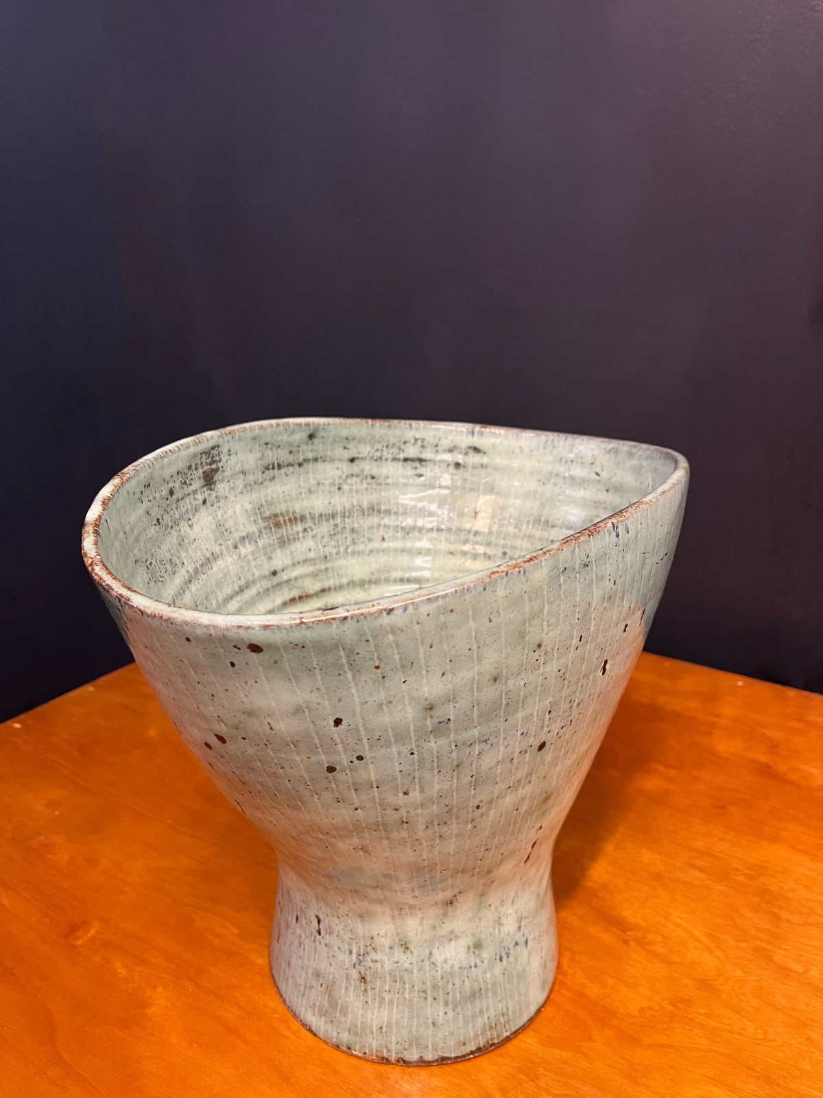 Lucie Rie, Large Oval Vase , Circa 1970