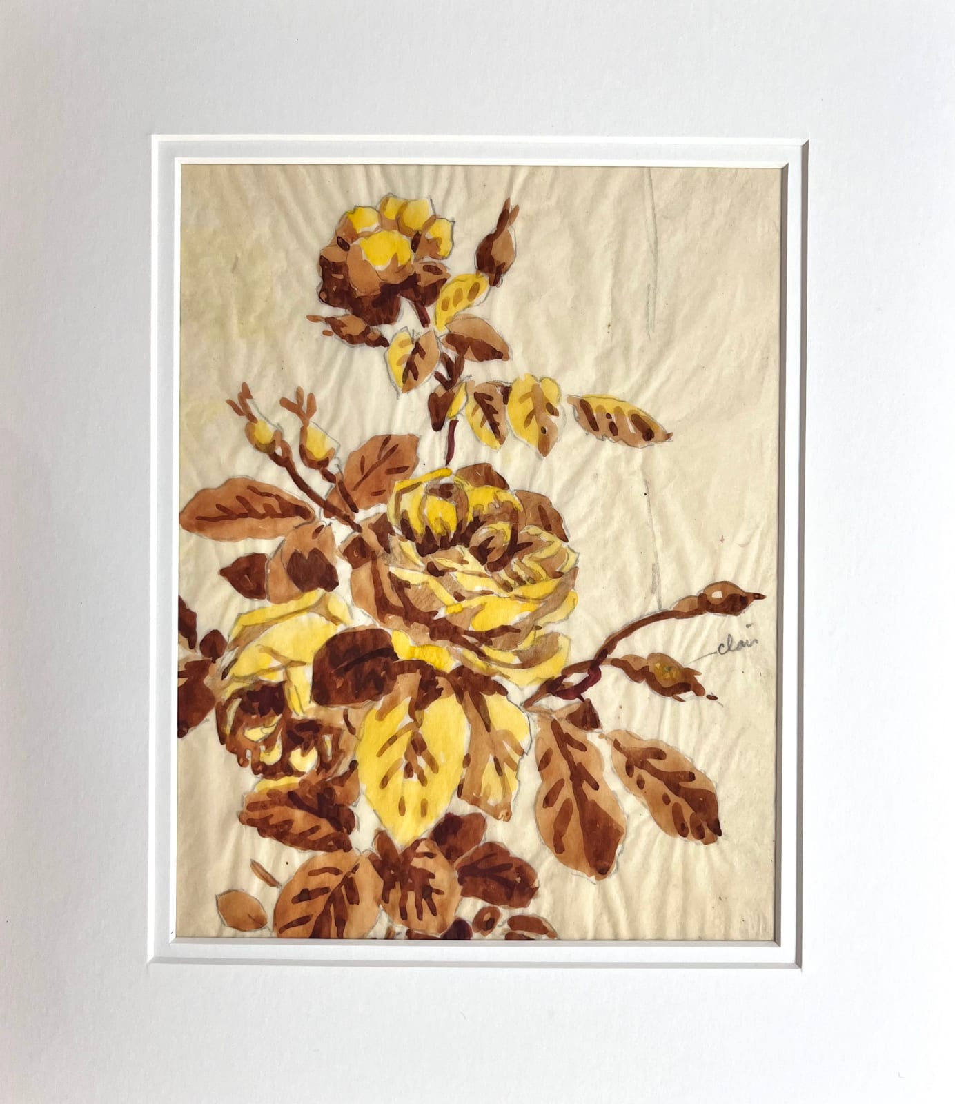 Pierre Adolphe Valette, Burnt Sienna and Golden Florals