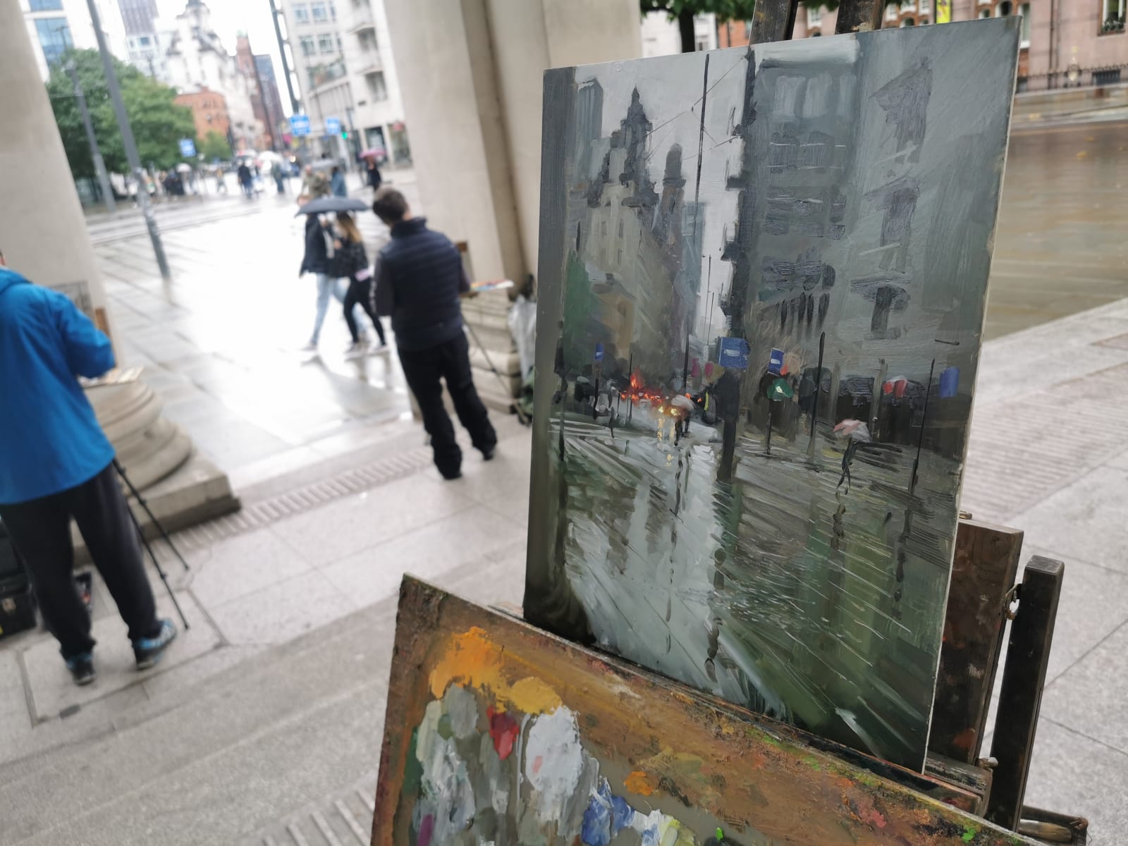 Rob Pointon ROI, Oxford Road from the Central Library Portico
