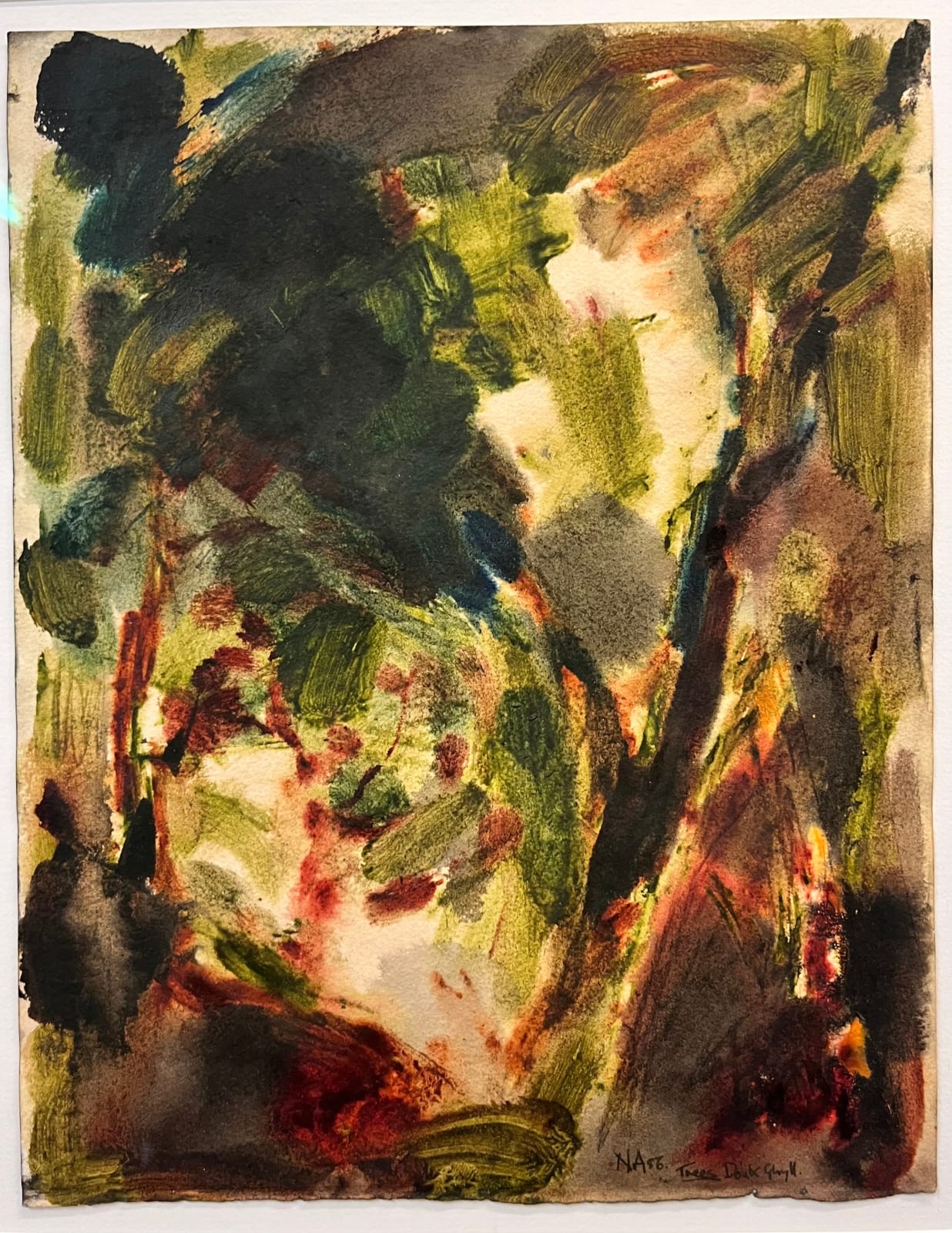 Norman Adams RA, Trees Douk Ghyll , 1956