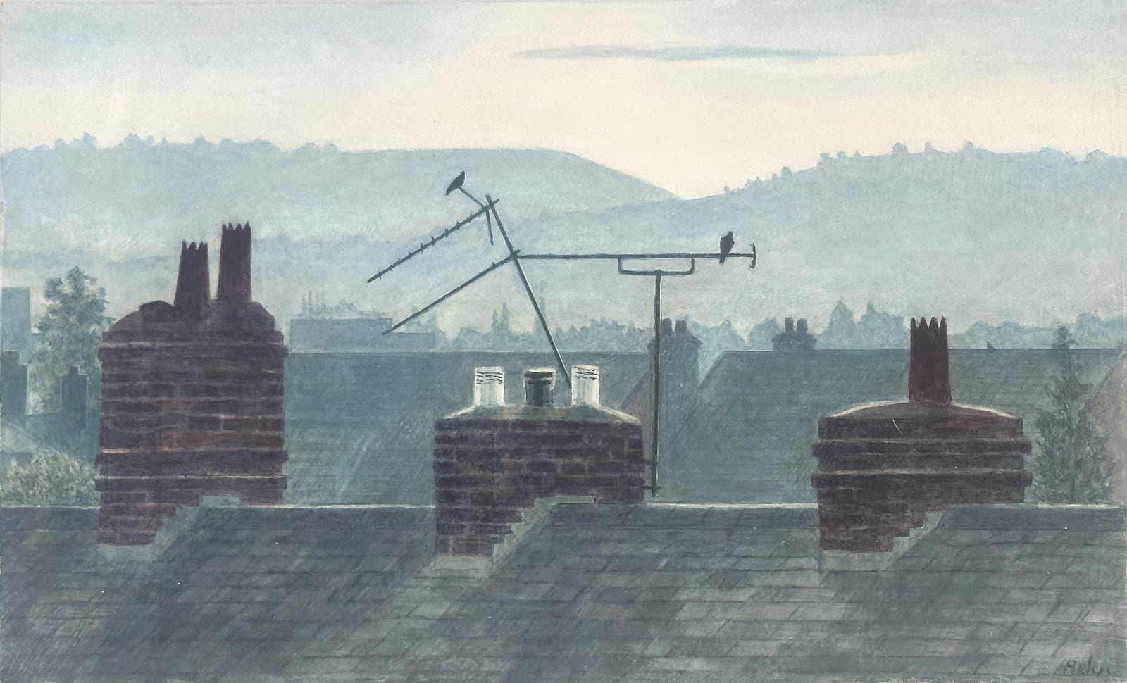 Helen Clapcott, Three Pots and An Ariel, 2024