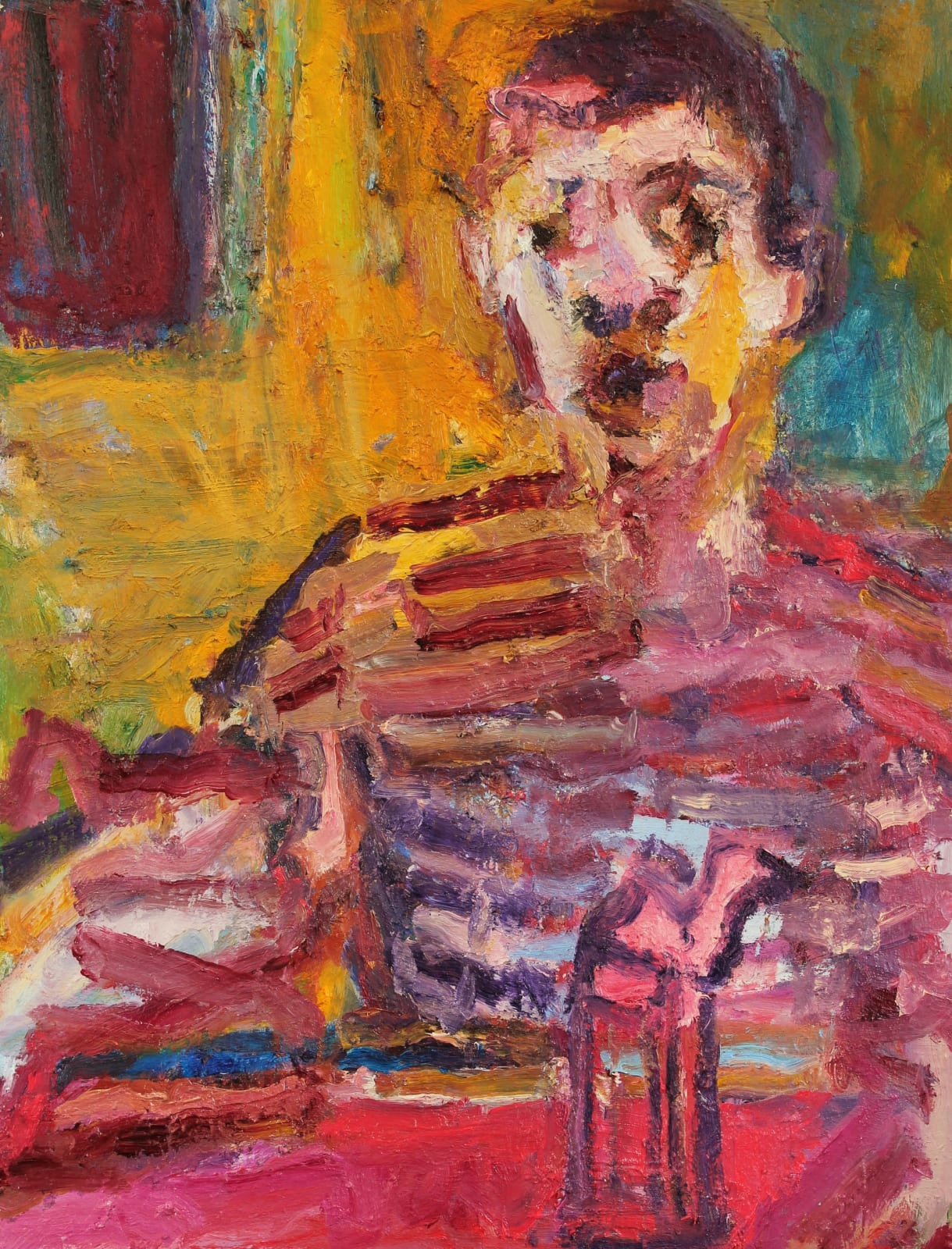 Craig Jefferson NEAC, Self Portrait with Clay Camel, 2023