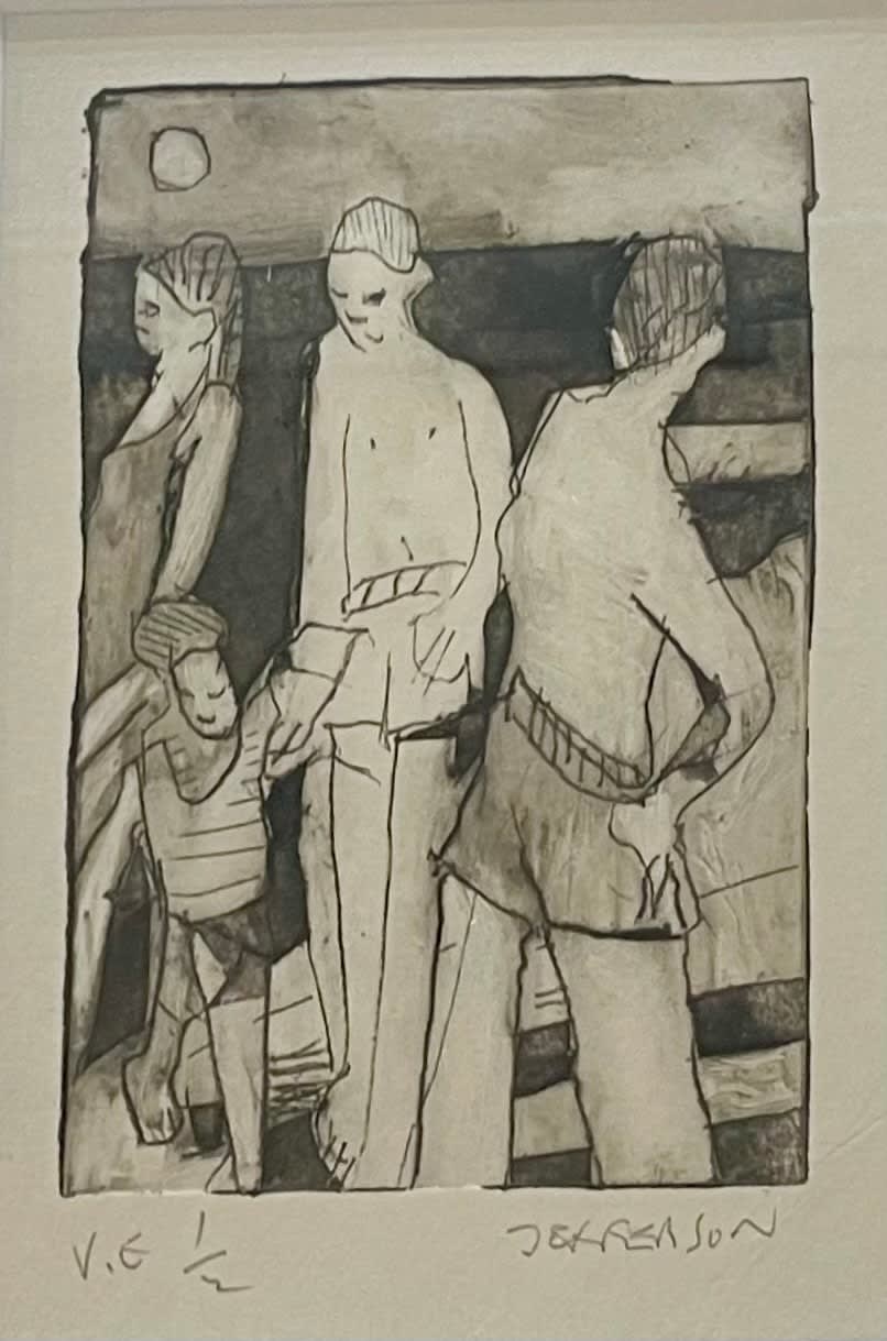 Craig Jefferson NEAC, Beach with Pointing Figure (monotone)