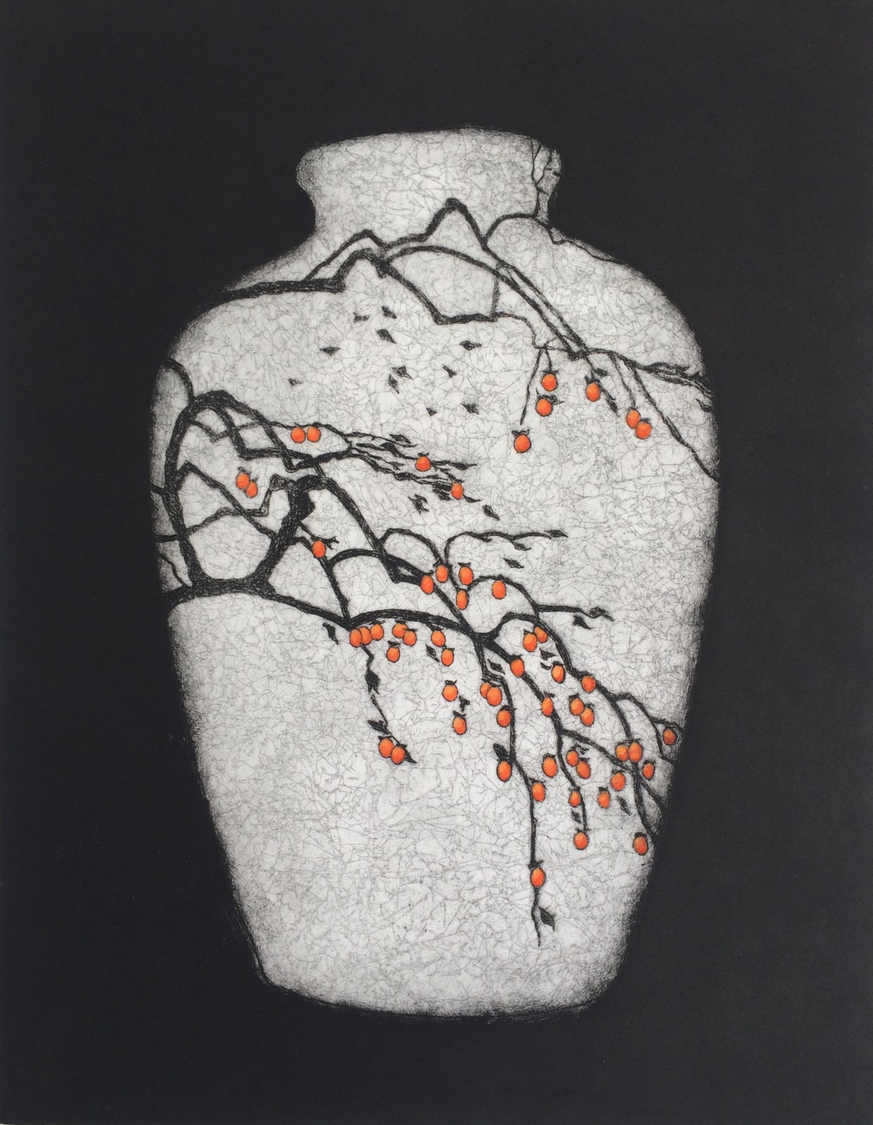 Sally Spens, Persimmon Tree, January in Kyoto