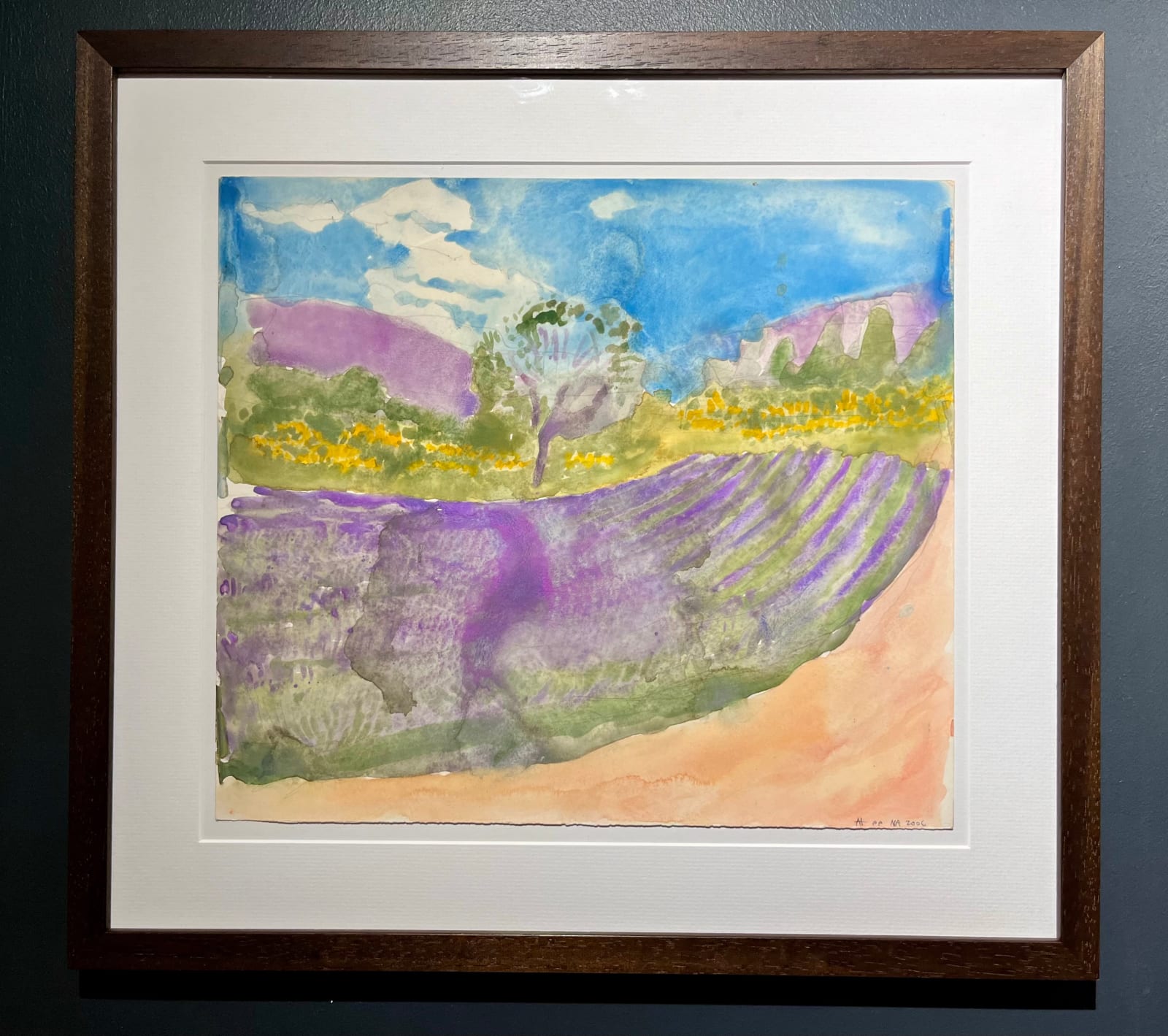 Norman Adams RA, Lavender Field and Distant Sunflowers, 1985