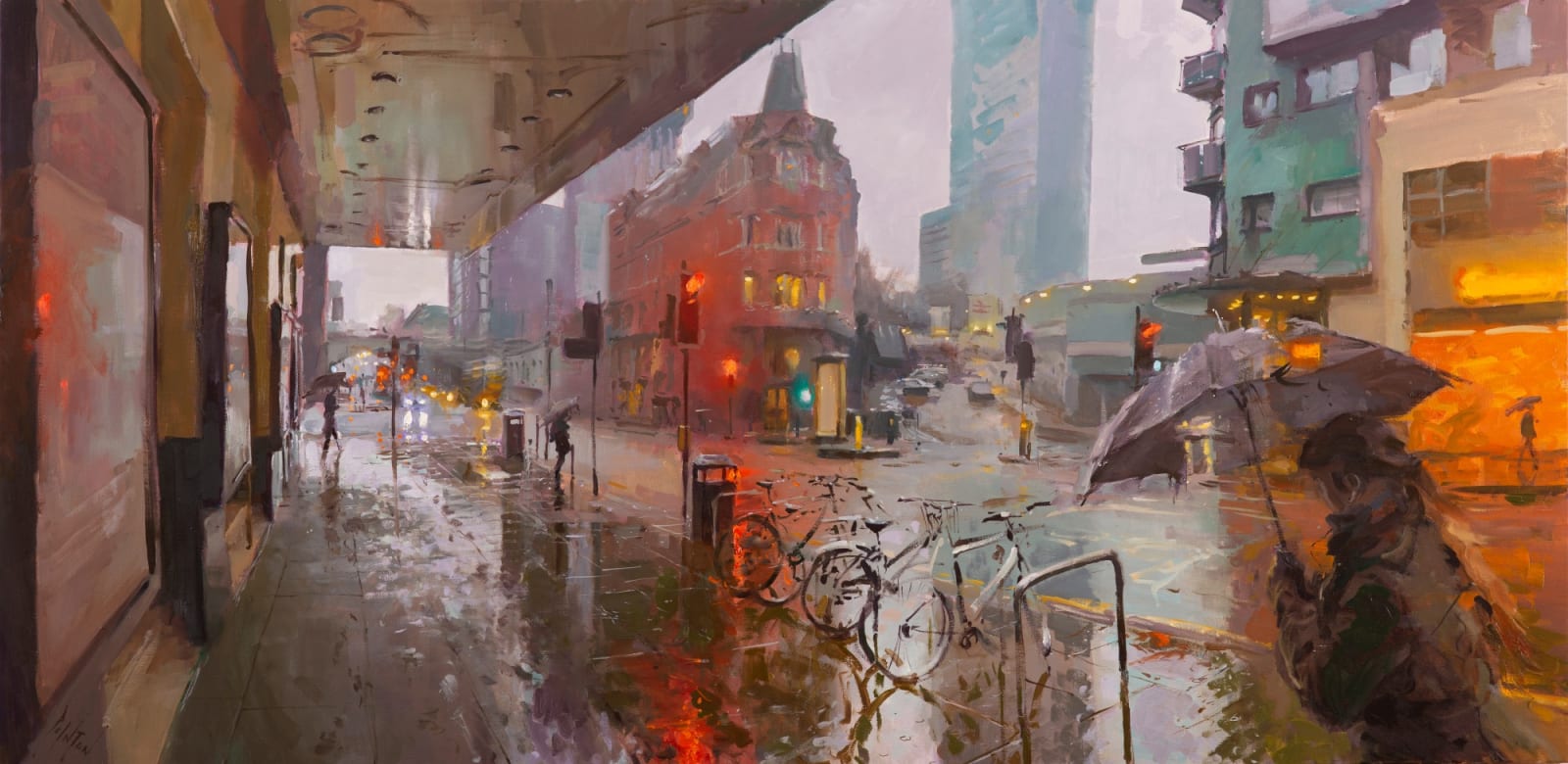 Rob Pointon ROI, Glossy Footprints, Oxford Road, 2020