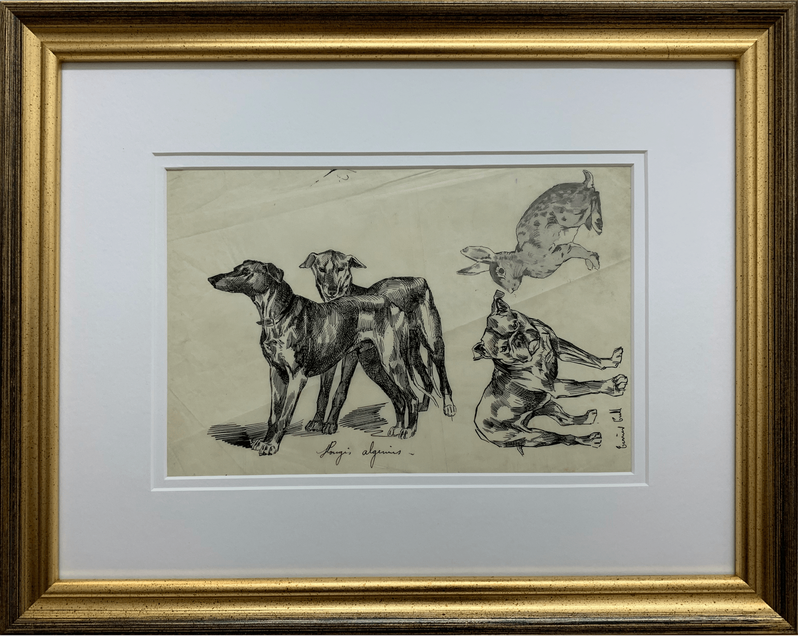 Pierre Adolphe Valette, Dogs and Rabbit